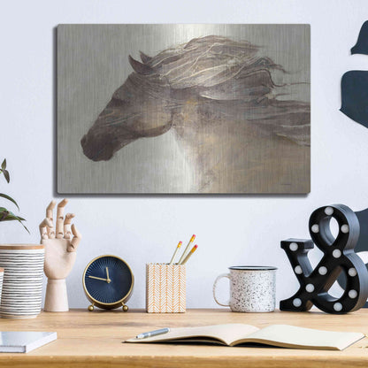Luxe Metal Art 'Into the Wind Ivory Crop' by Albena Hristova, Metal Wall Art,16x12