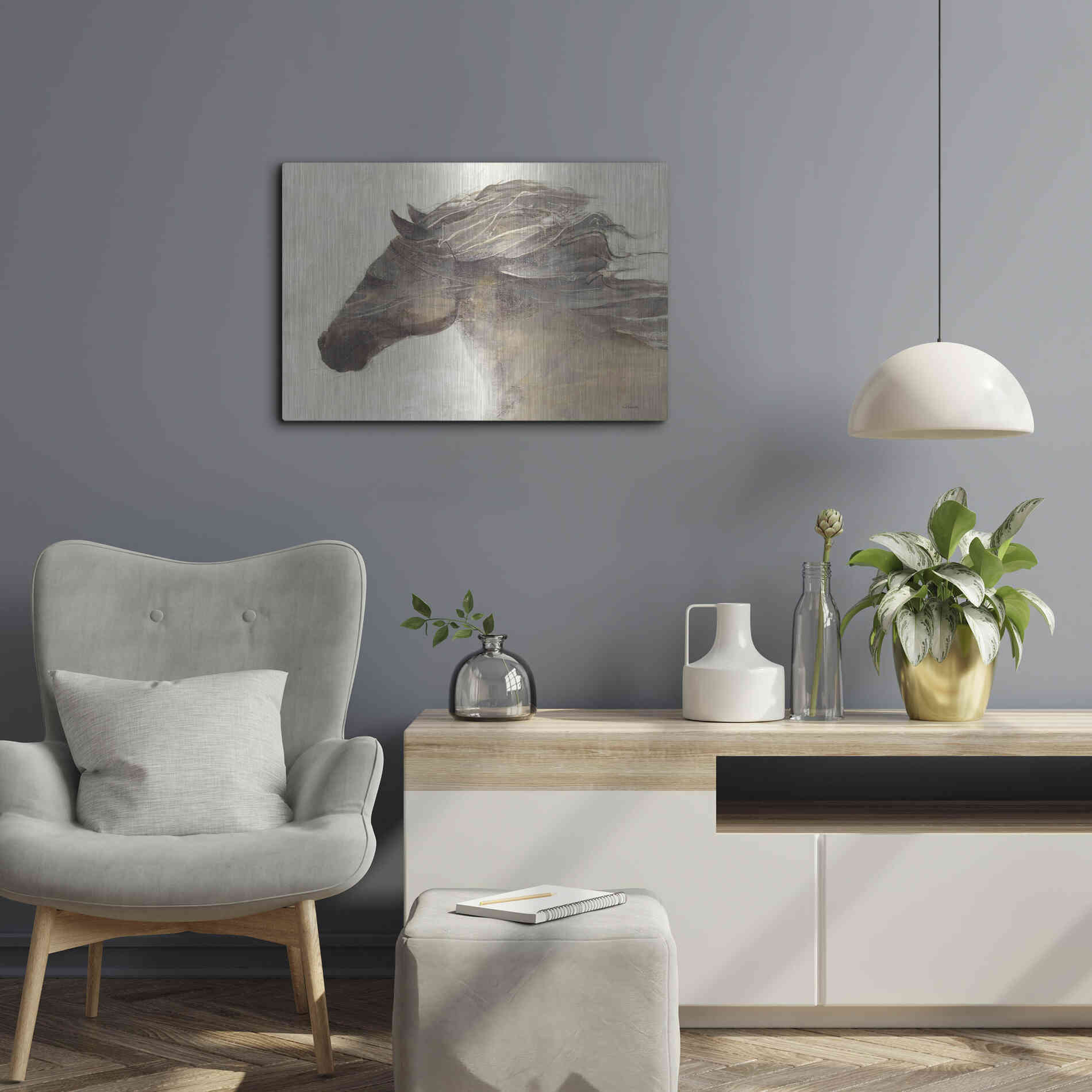 Luxe Metal Art 'Into the Wind Ivory Crop' by Albena Hristova, Metal Wall Art,24x16