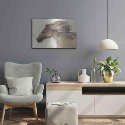 Luxe Metal Art 'Into the Wind Ivory Crop' by Albena Hristova, Metal Wall Art,24x16