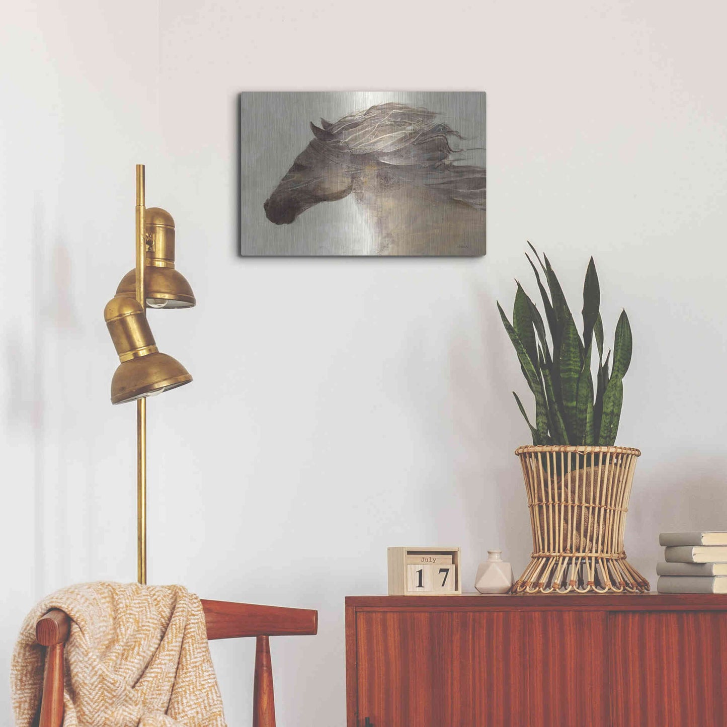 Luxe Metal Art 'Into the Wind Ivory Crop' by Albena Hristova, Metal Wall Art,24x16