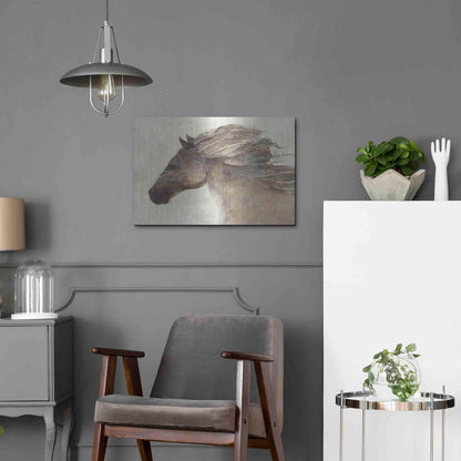 Luxe Metal Art 'Into the Wind Ivory Crop' by Albena Hristova, Metal Wall Art,24x16