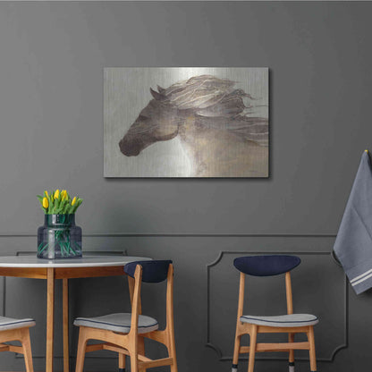 Luxe Metal Art 'Into the Wind Ivory Crop' by Albena Hristova, Metal Wall Art,36x24