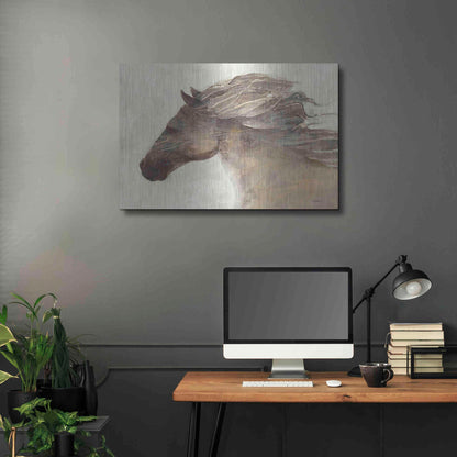 Luxe Metal Art 'Into the Wind Ivory Crop' by Albena Hristova, Metal Wall Art,36x24