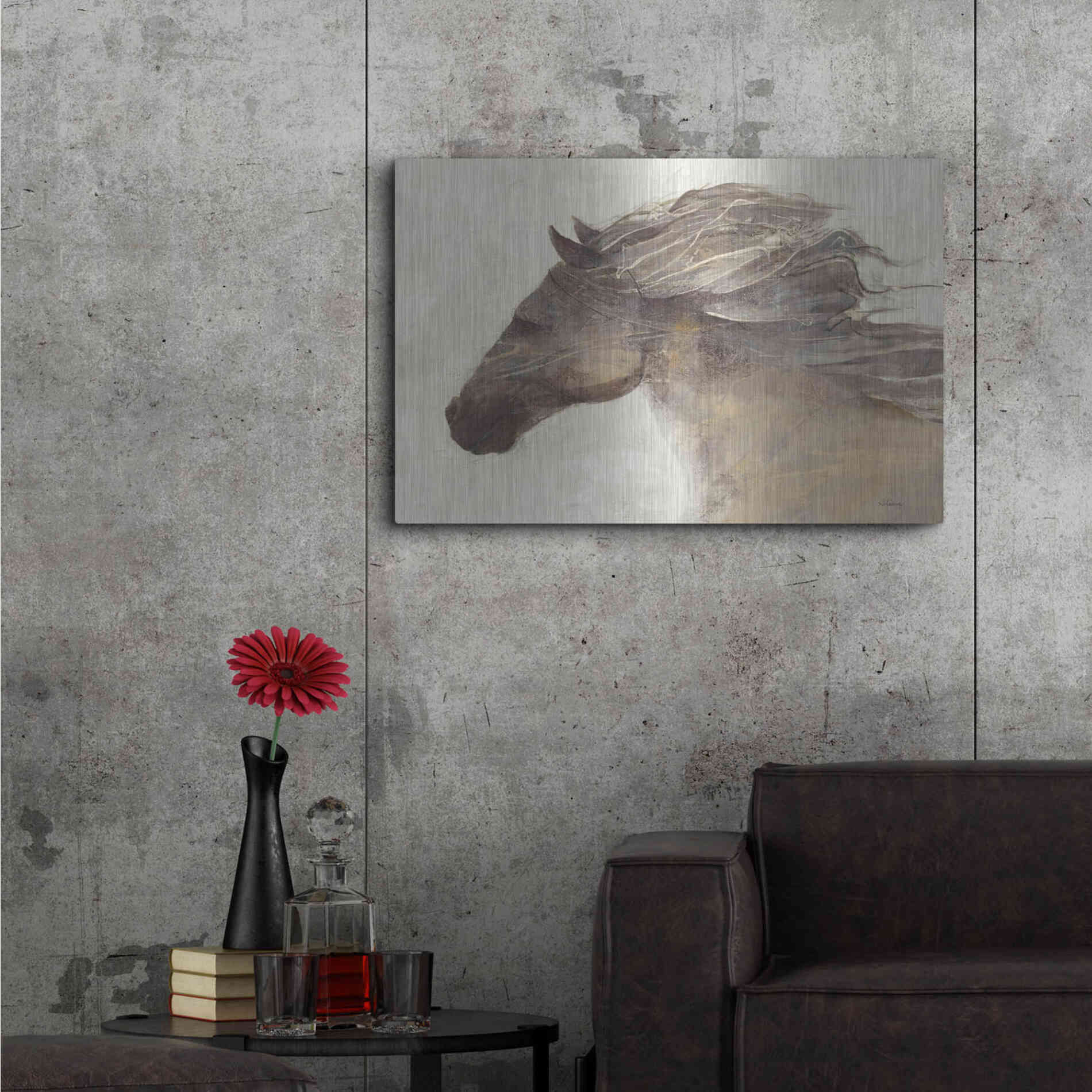 Luxe Metal Art 'Into the Wind Ivory Crop' by Albena Hristova, Metal Wall Art,36x24