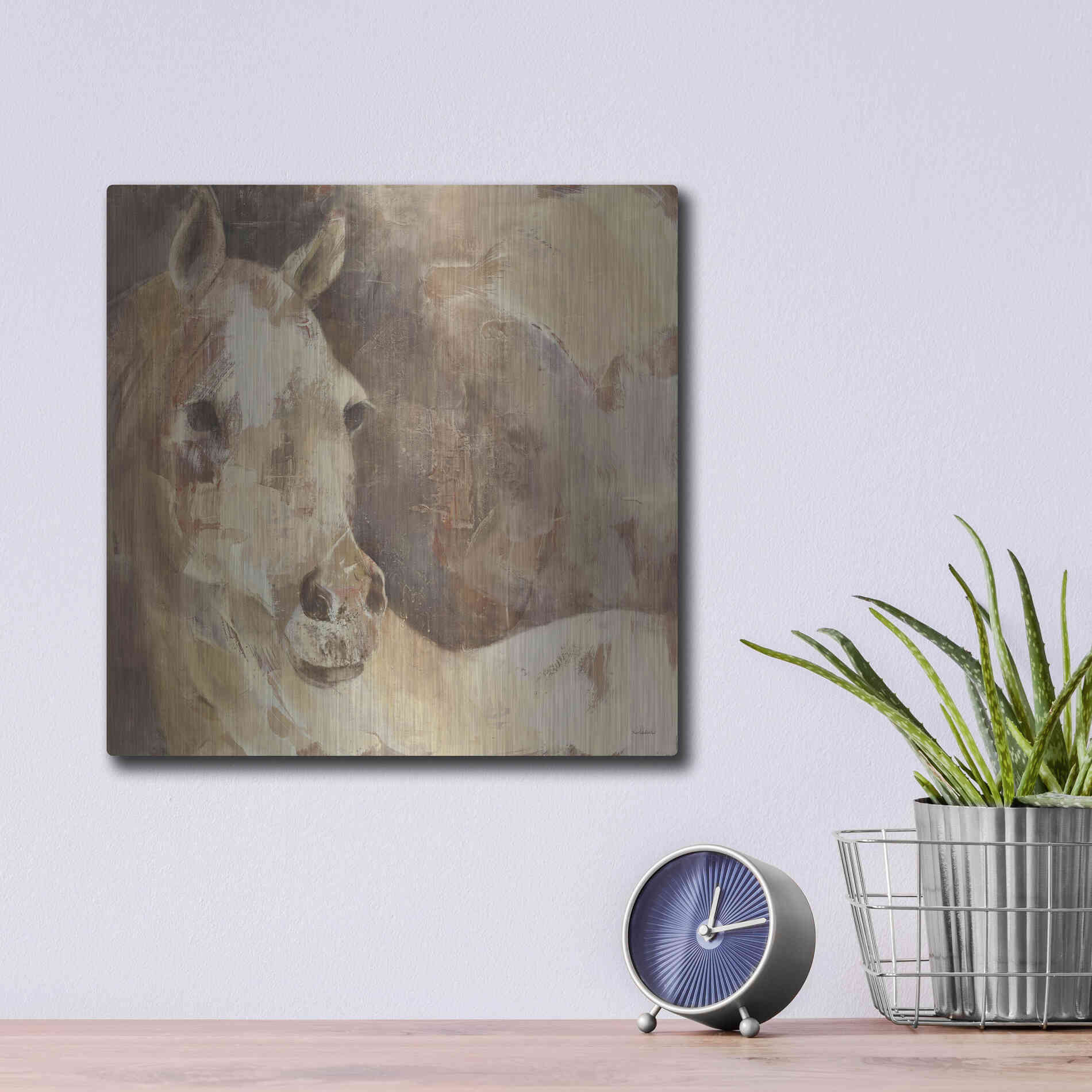 Luxe Metal Art 'Jasmine' by Albena Hristova, Metal Wall Art,12x12