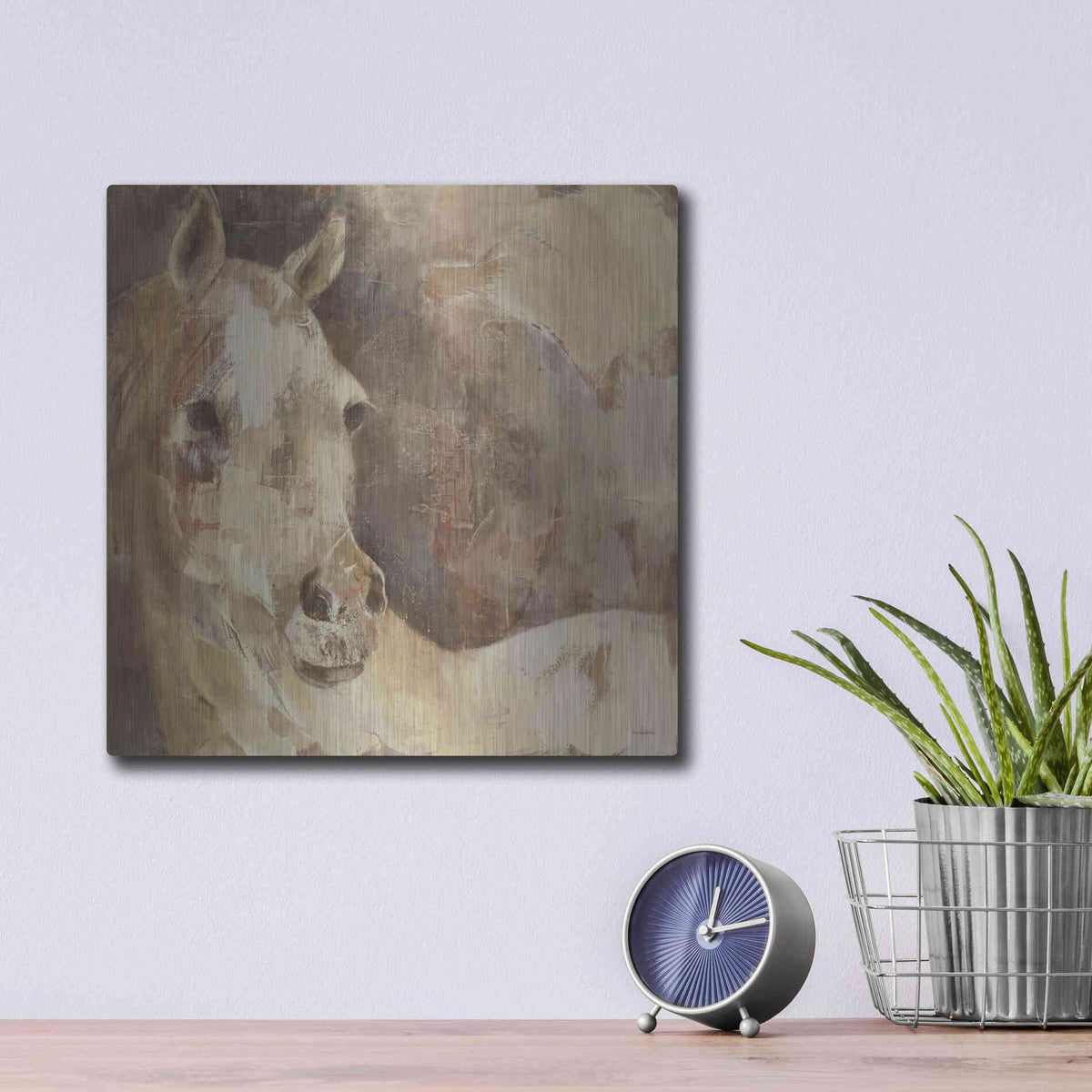 Luxe Metal Art 'Jasmine' by Albena Hristova, Metal Wall Art,12x12
