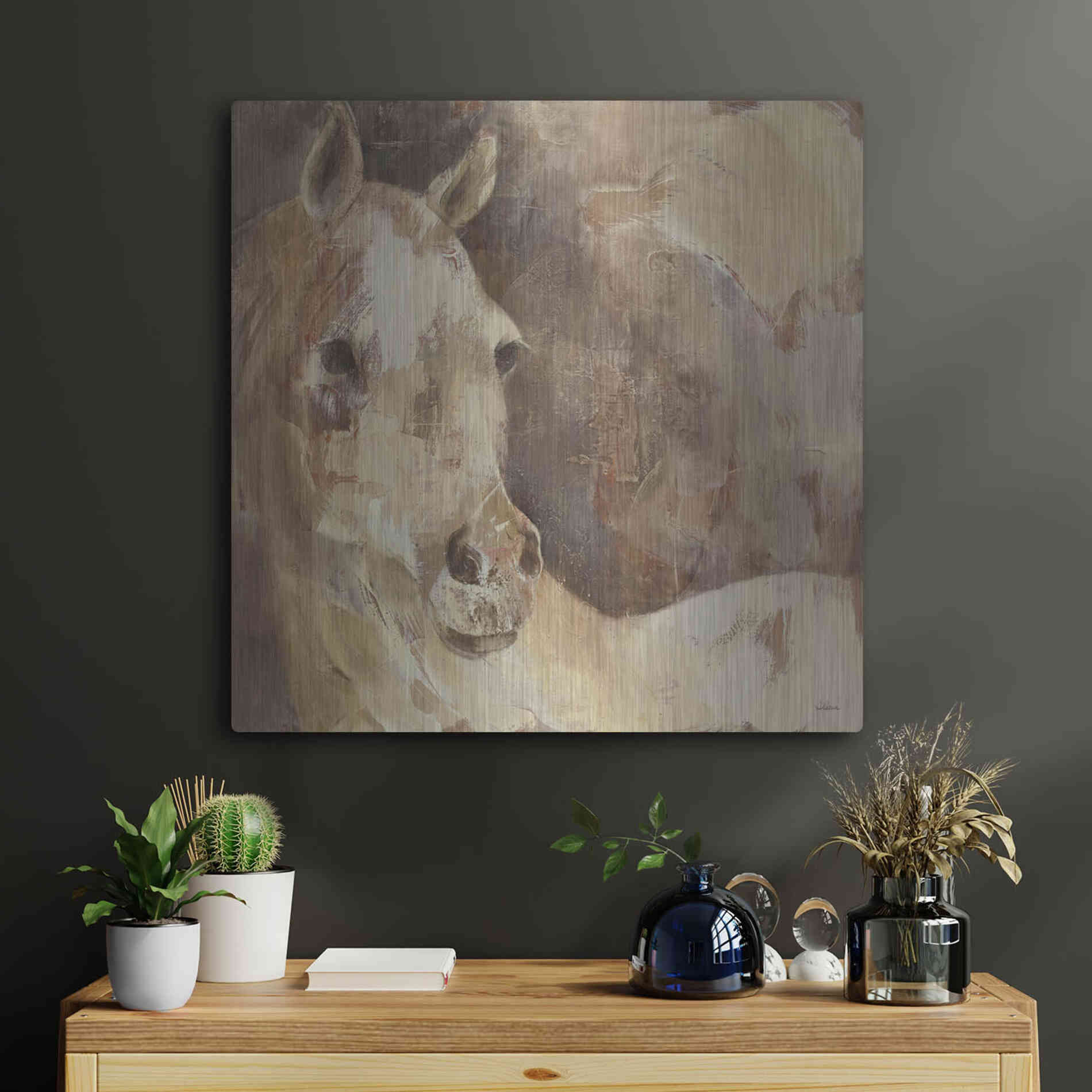 Luxe Metal Art 'Jasmine' by Albena Hristova, Metal Wall Art,24x24