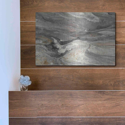 Luxe Metal Art 'Greystone' by Albena Hristova, Metal Wall Art,16x12