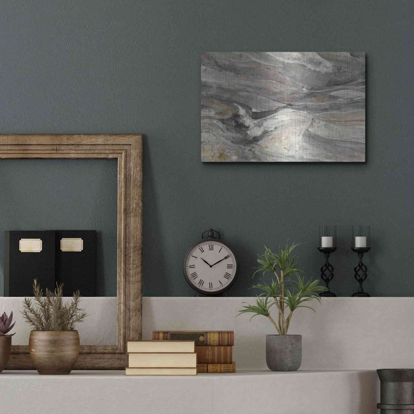 Luxe Metal Art 'Greystone' by Albena Hristova, Metal Wall Art,16x12