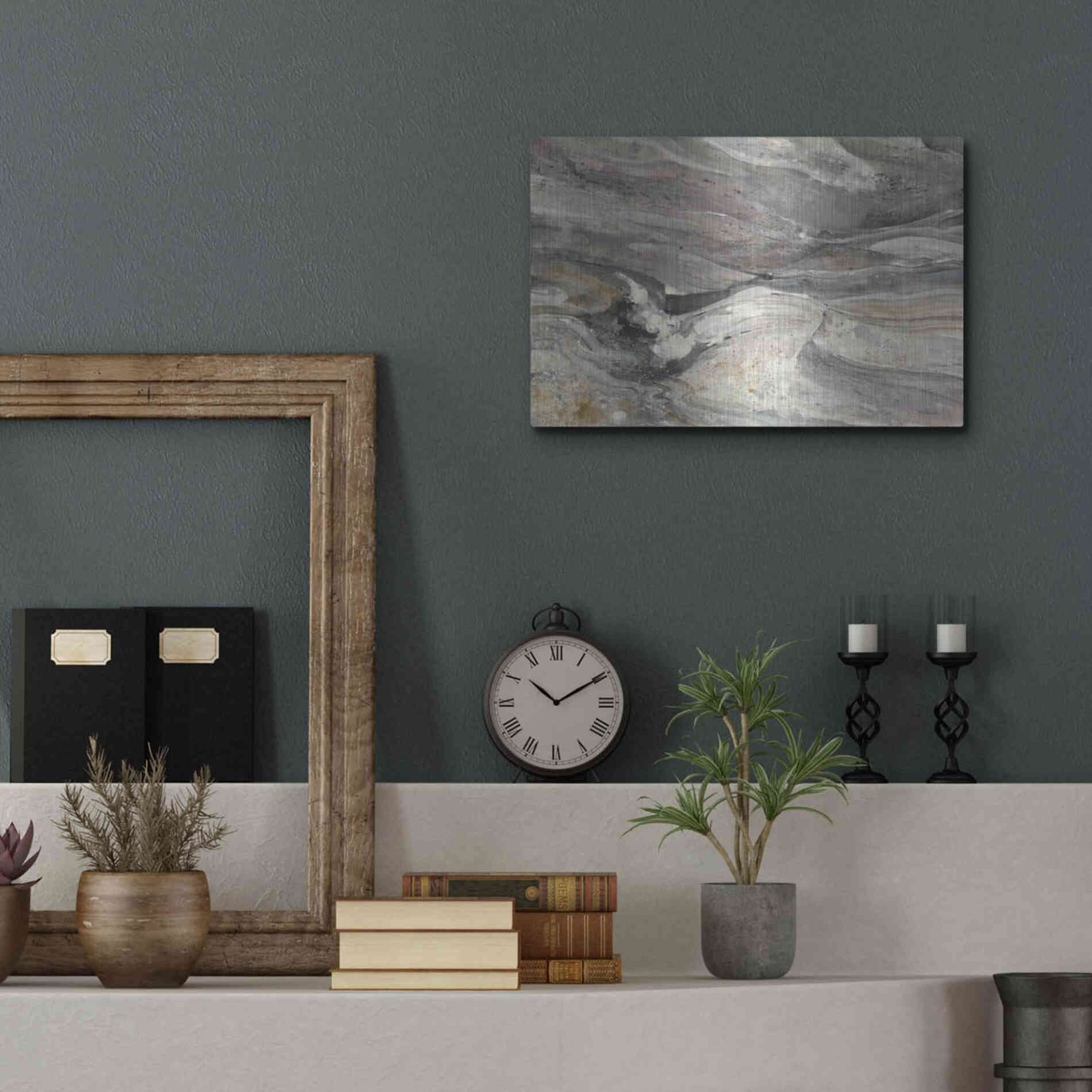 Luxe Metal Art 'Greystone' by Albena Hristova, Metal Wall Art,16x12