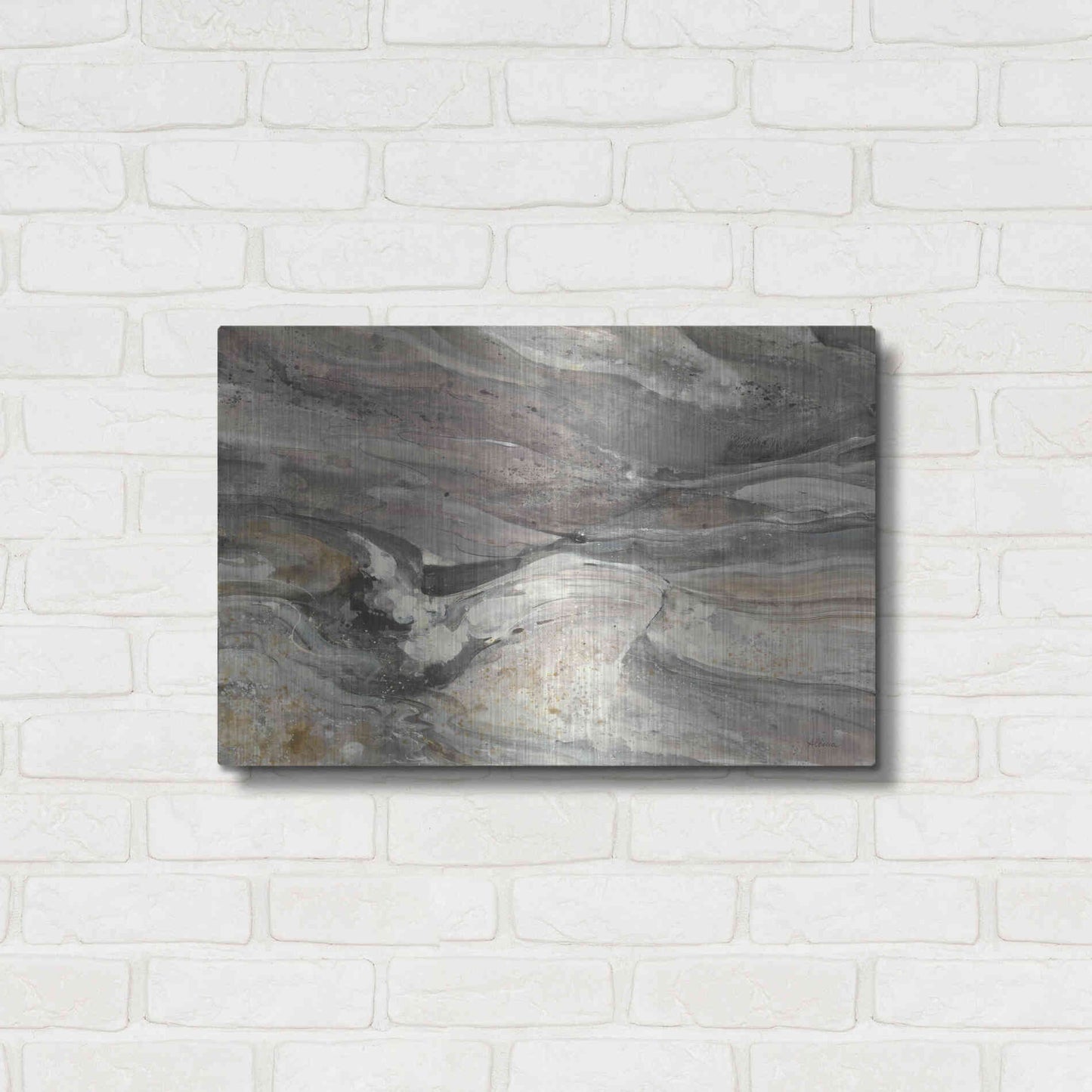 Luxe Metal Art 'Greystone' by Albena Hristova, Metal Wall Art,24x16