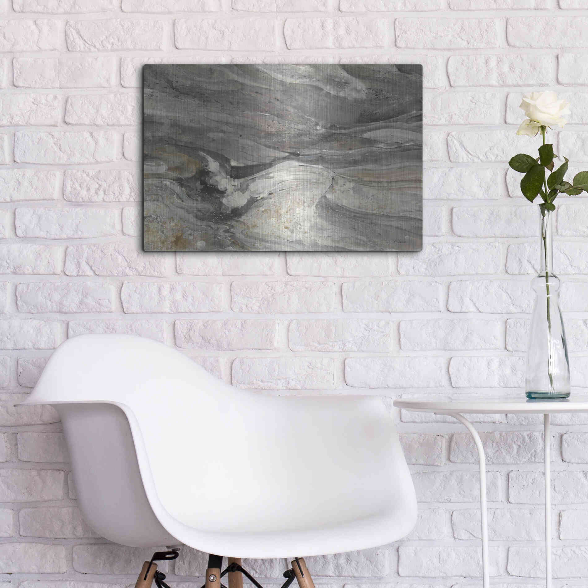 Luxe Metal Art 'Greystone' by Albena Hristova, Metal Wall Art,24x16