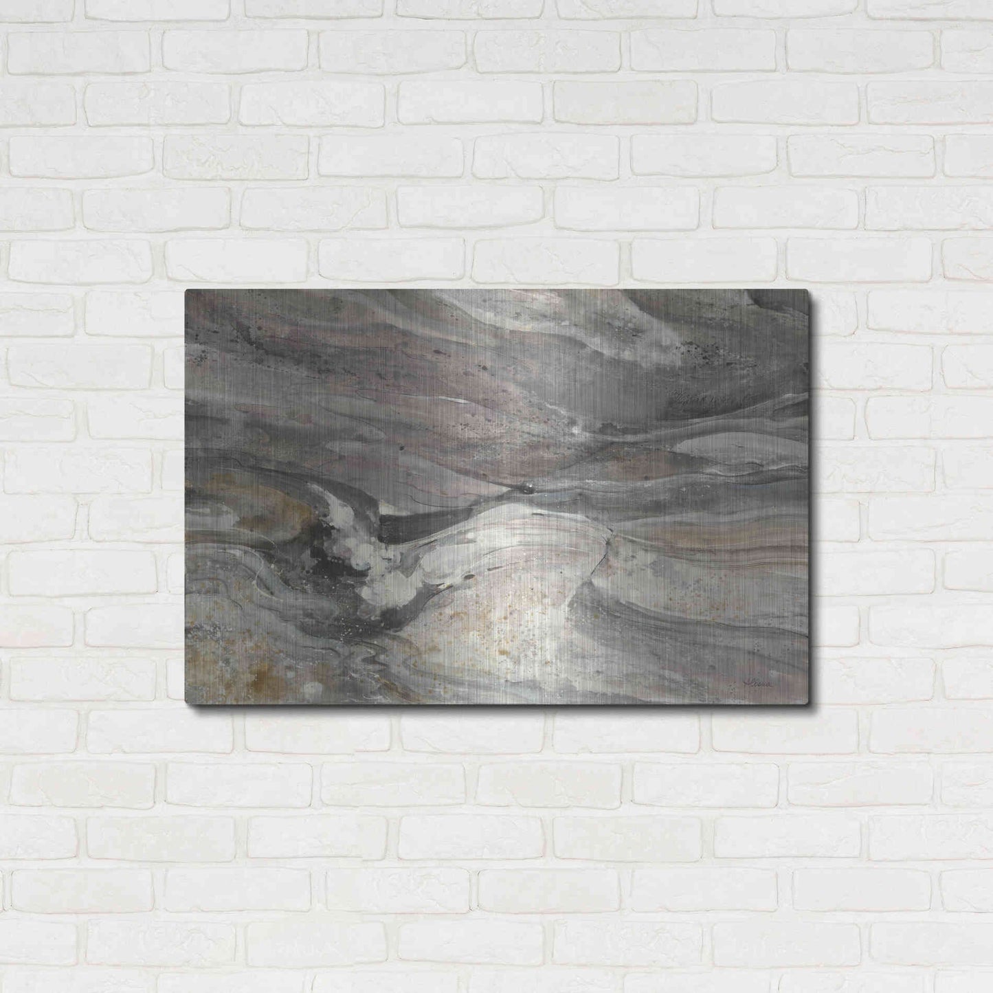 Luxe Metal Art 'Greystone' by Albena Hristova, Metal Wall Art,36x24