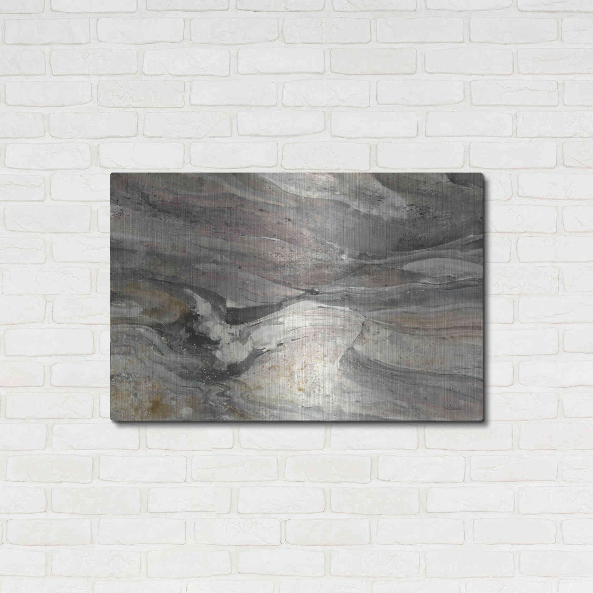 Luxe Metal Art 'Greystone' by Albena Hristova, Metal Wall Art,36x24