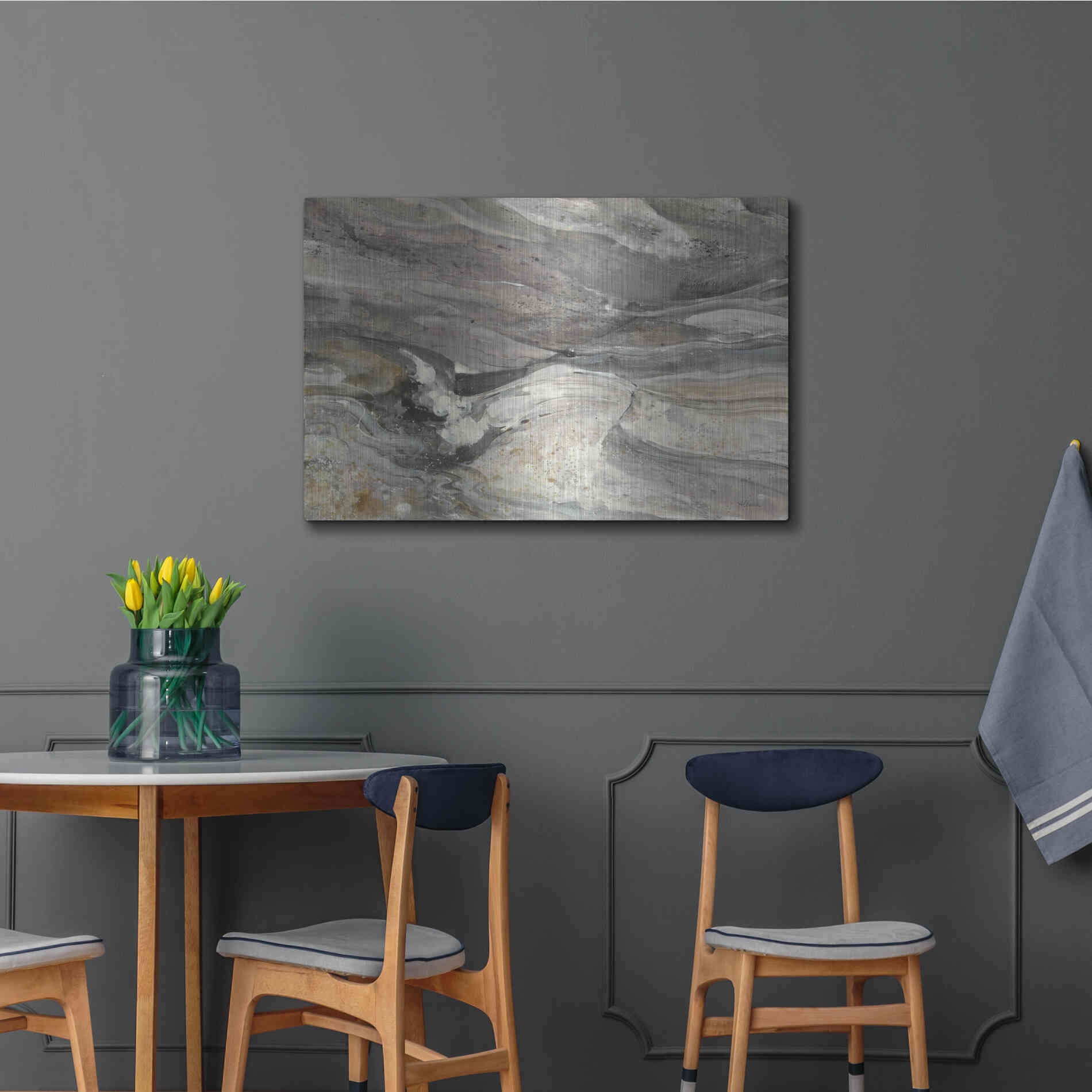 Luxe Metal Art 'Greystone' by Albena Hristova, Metal Wall Art,36x24