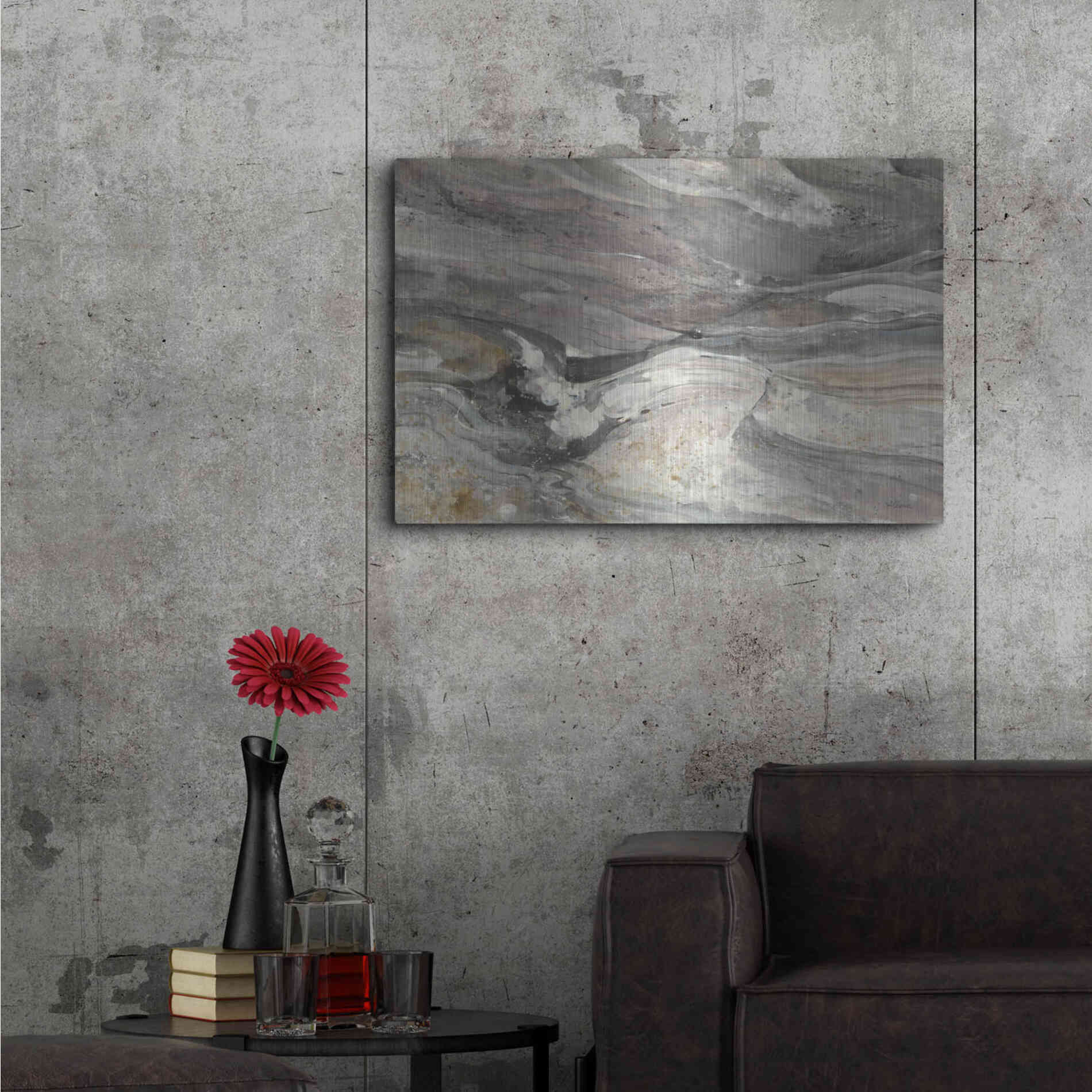 Luxe Metal Art 'Greystone' by Albena Hristova, Metal Wall Art,36x24