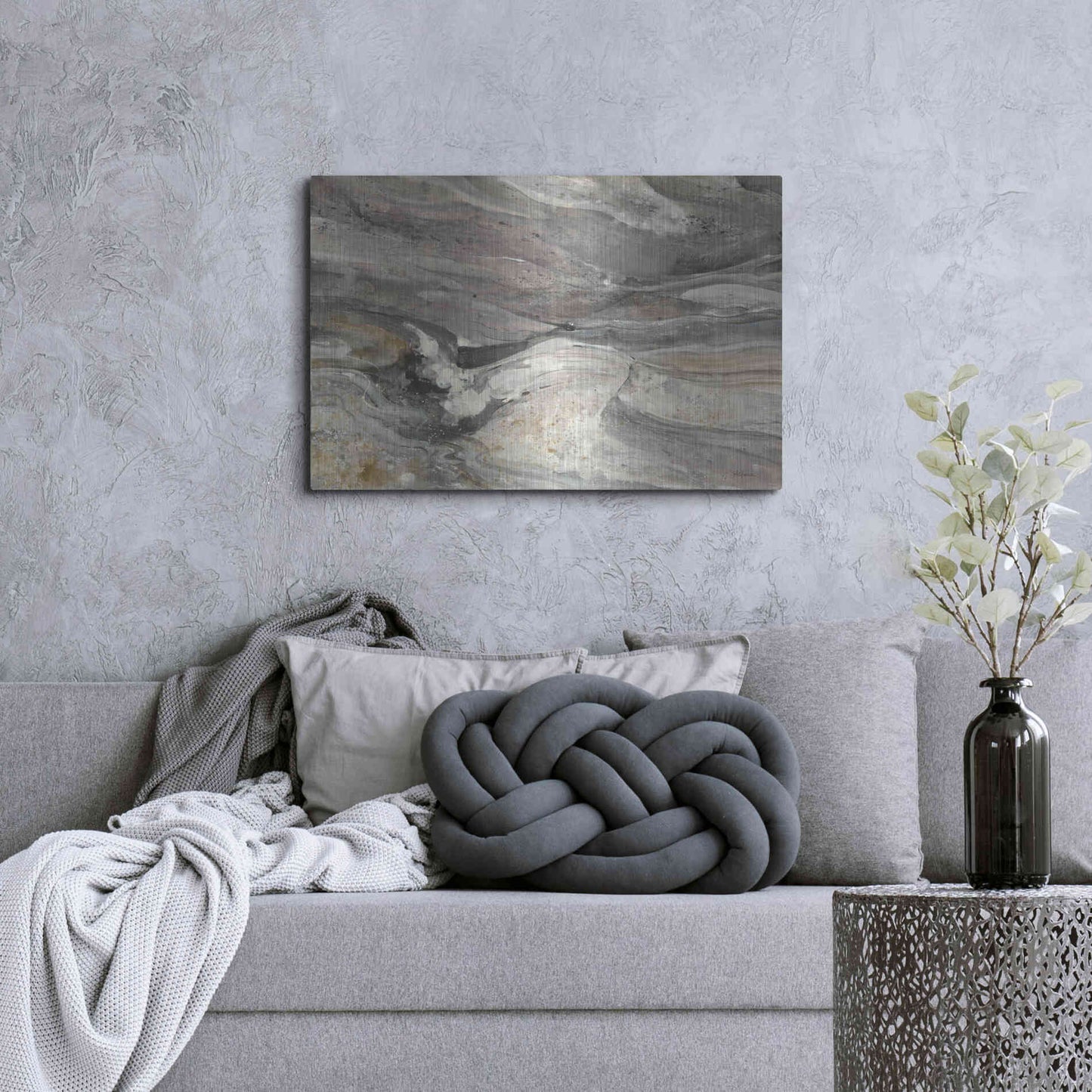Luxe Metal Art 'Greystone' by Albena Hristova, Metal Wall Art,36x24