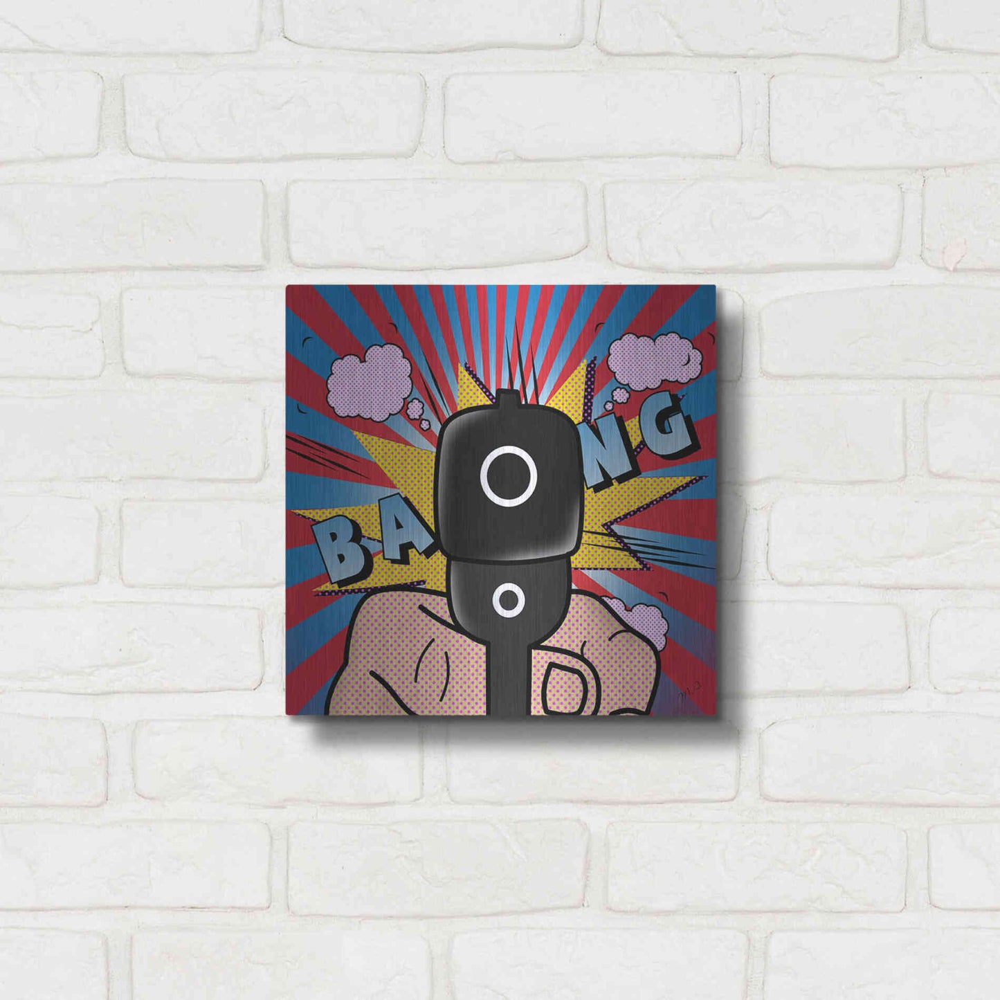 Luxe Metal Art '16' by Mark Ashkenazi, Metal Wall Art,12x12