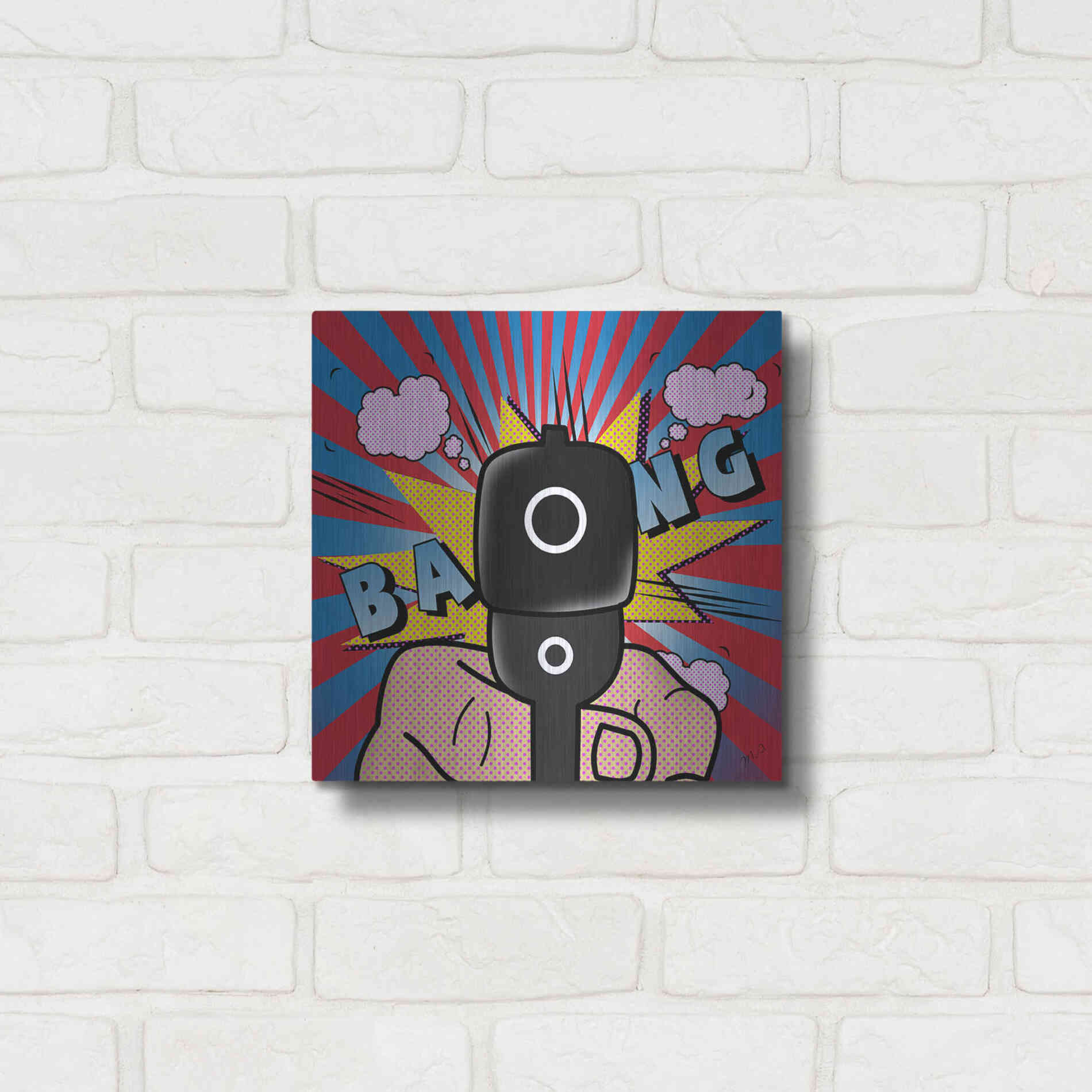 Luxe Metal Art '16' by Mark Ashkenazi, Metal Wall Art,12x12