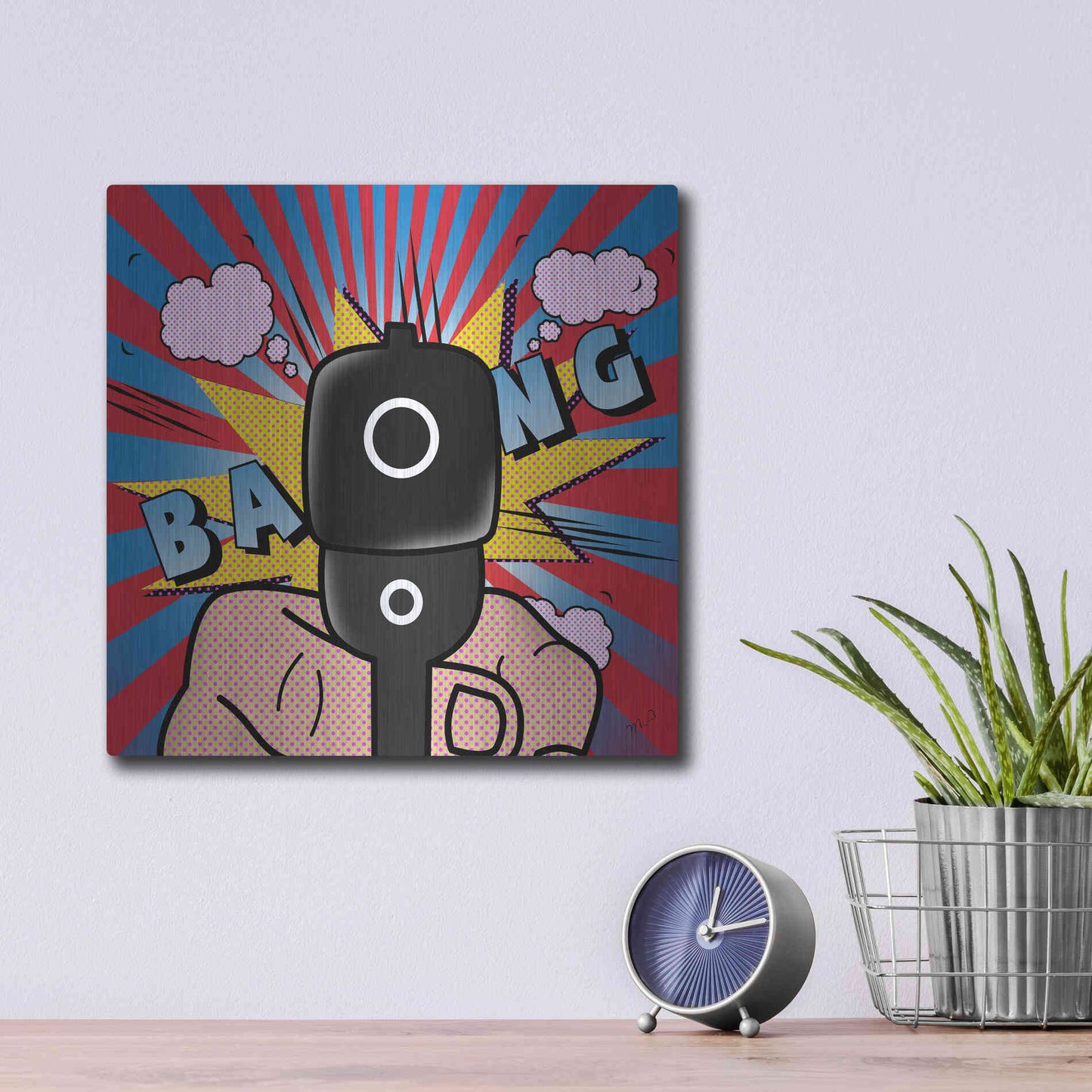 Luxe Metal Art '16' by Mark Ashkenazi, Metal Wall Art,12x12