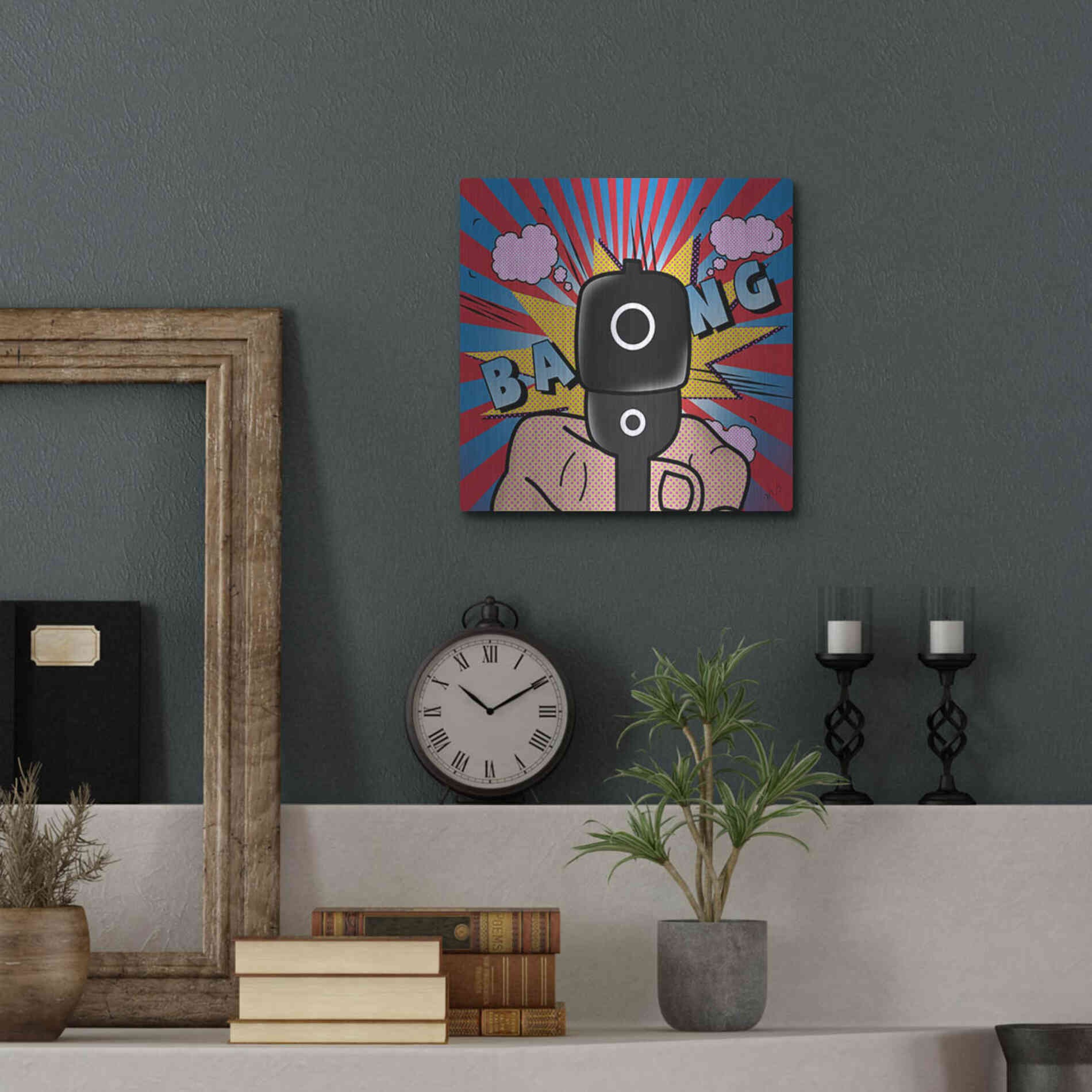 Luxe Metal Art '16' by Mark Ashkenazi, Metal Wall Art,12x12