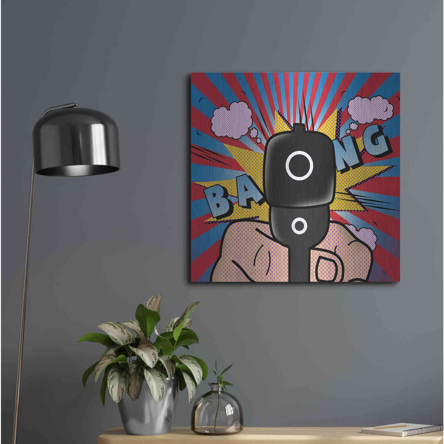 Luxe Metal Art '16' by Mark Ashkenazi, Metal Wall Art,24x24