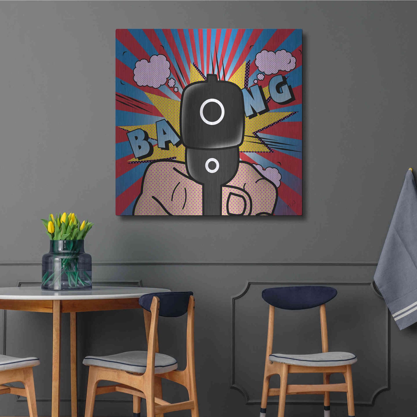 Luxe Metal Art '16' by Mark Ashkenazi, Metal Wall Art,36x36