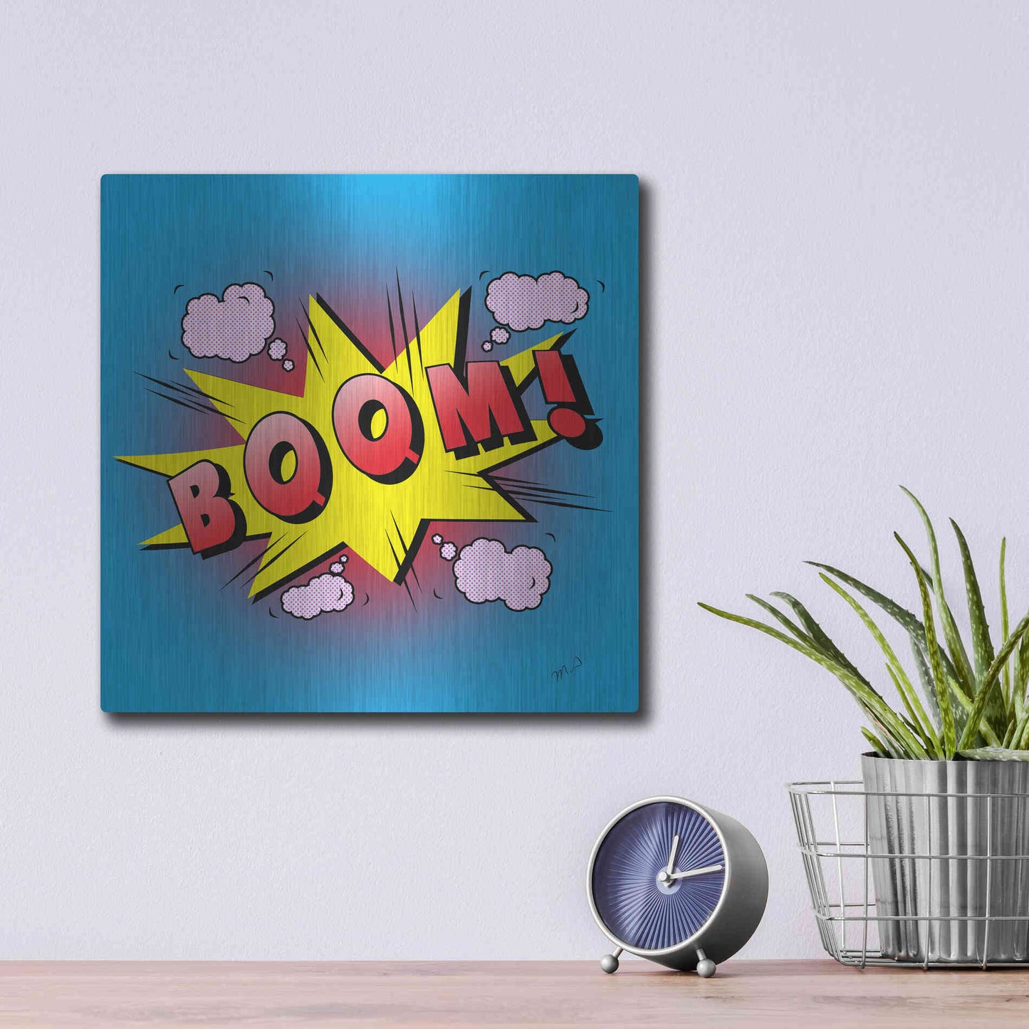 Luxe Metal Art 'Boom 2' by Mark Ashkenazi, Metal Wall Art,12x12