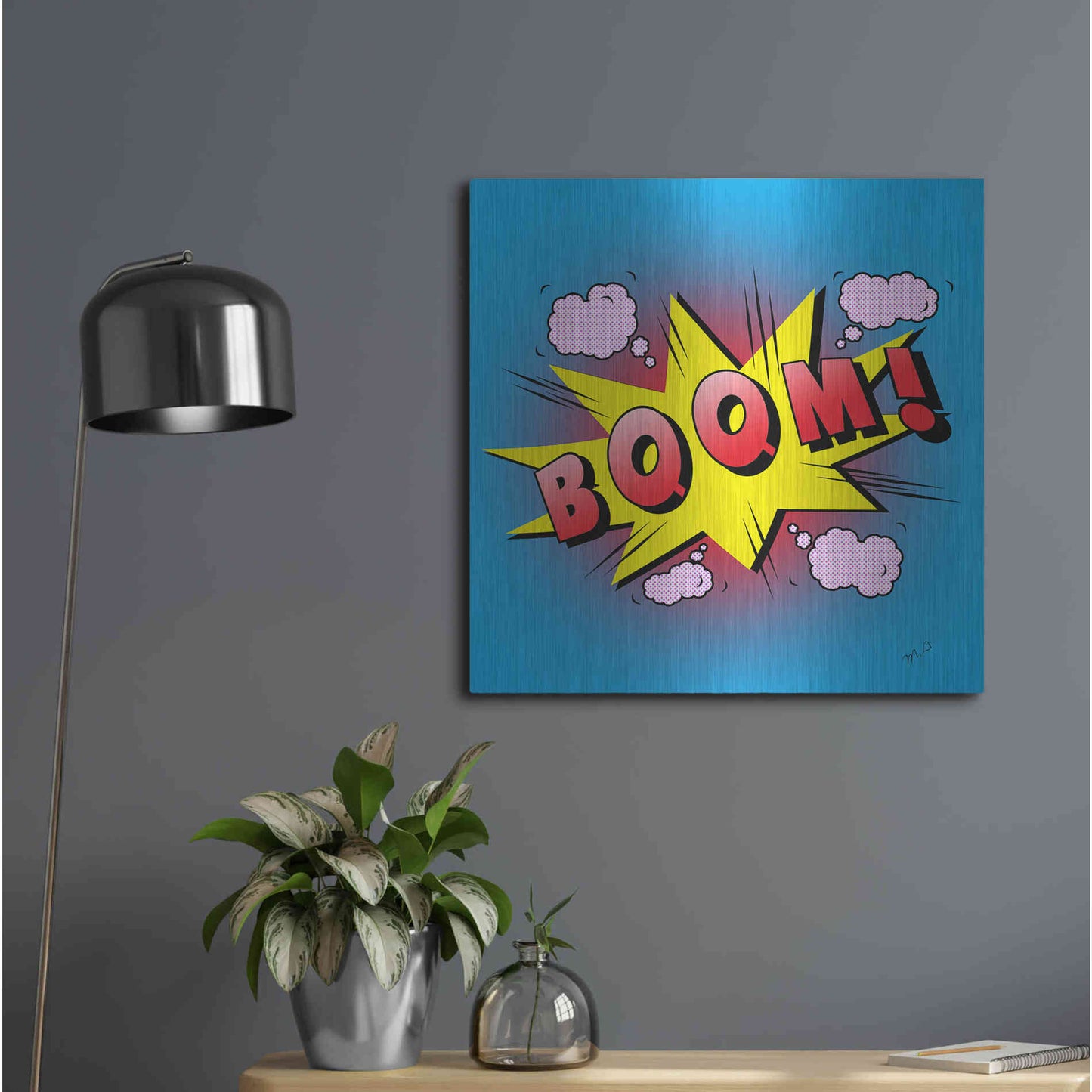 Luxe Metal Art 'Boom 2' by Mark Ashkenazi, Metal Wall Art,24x24