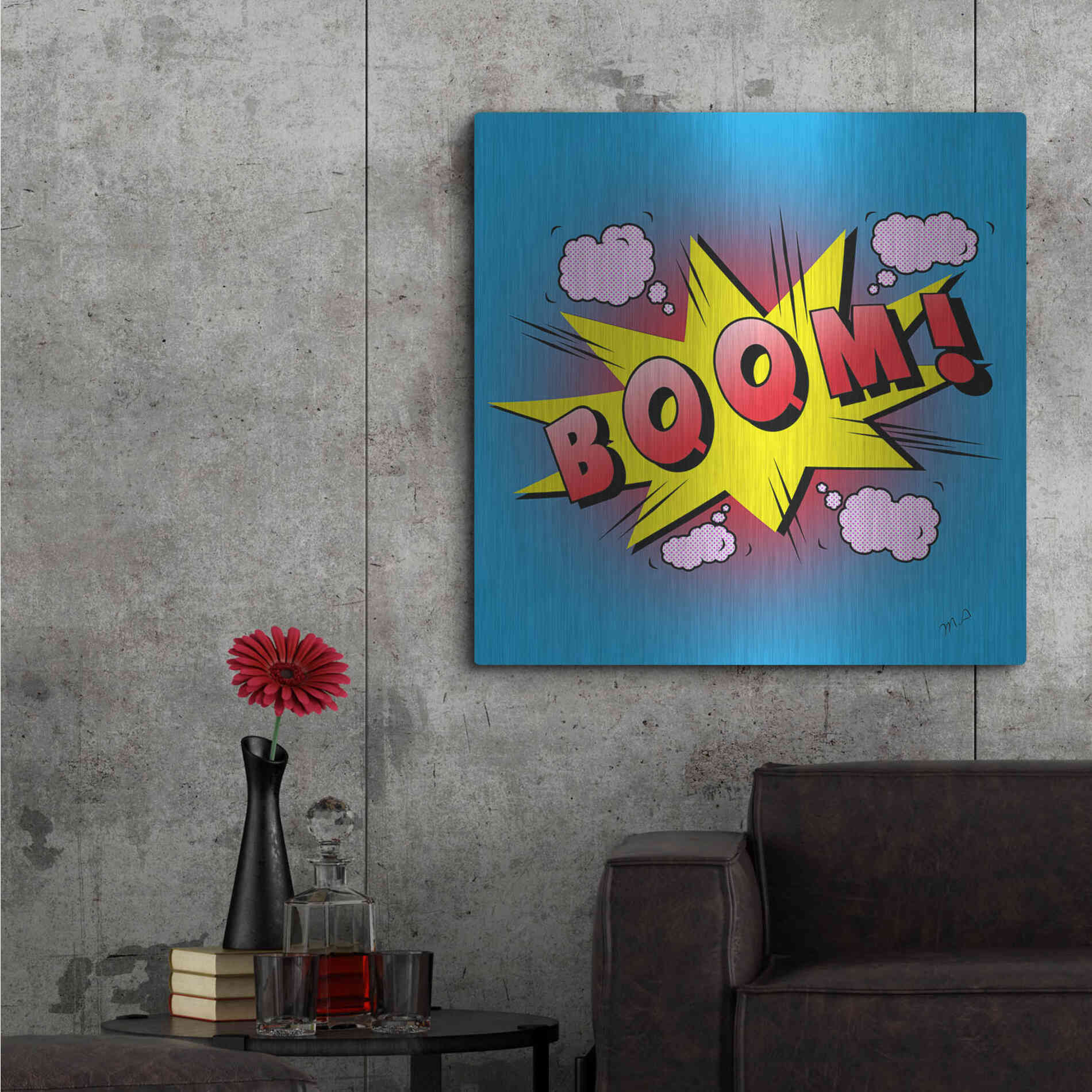 Luxe Metal Art 'Boom 2' by Mark Ashkenazi, Metal Wall Art,36x36