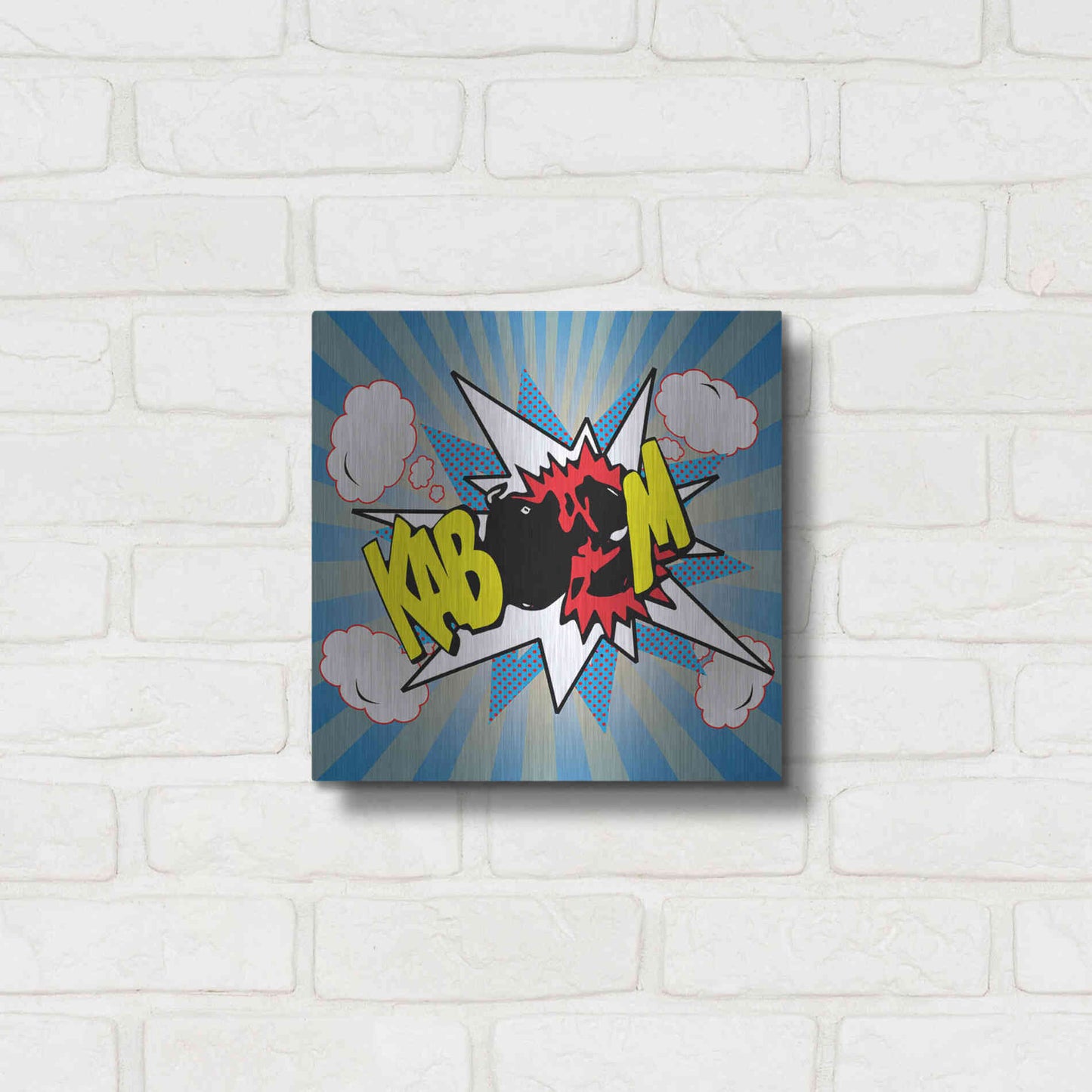 Luxe Metal Art 'Kaboom 2' by Mark Ashkenazi, Metal Wall Art,12x12