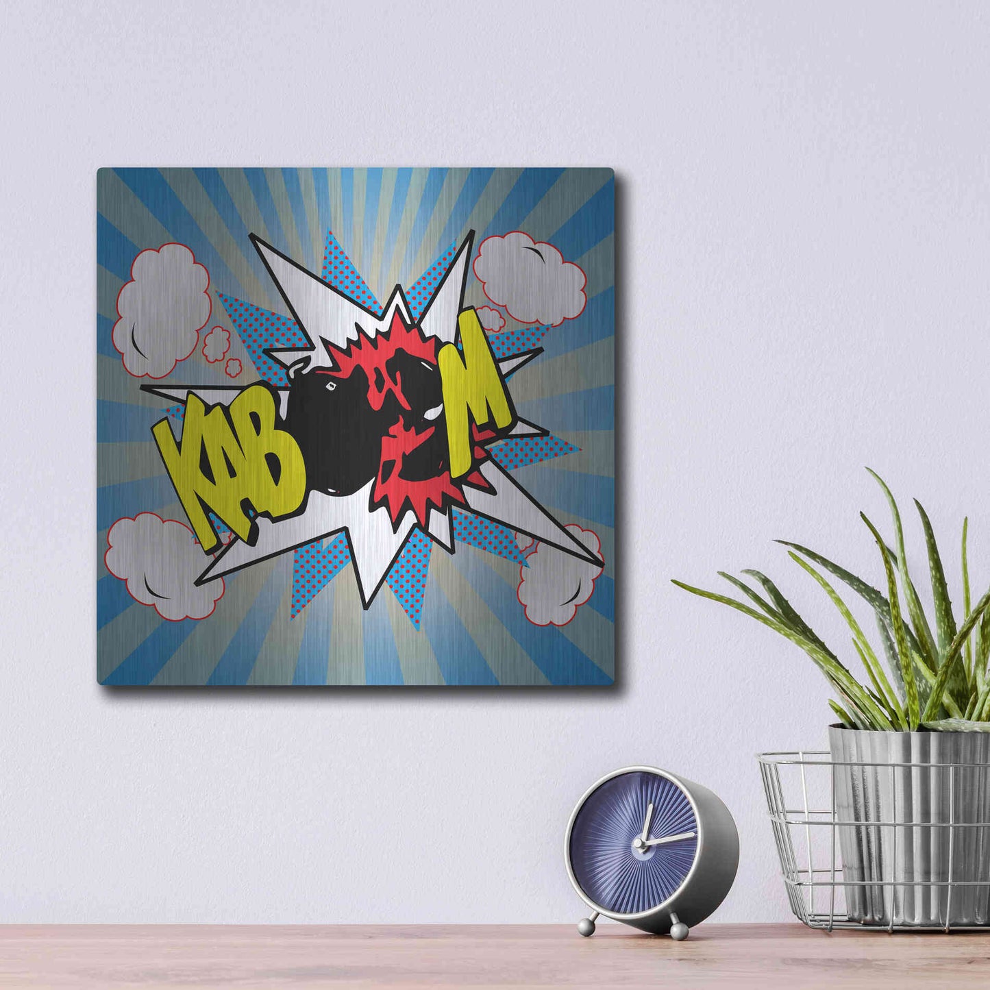 Luxe Metal Art 'Kaboom 2' by Mark Ashkenazi, Metal Wall Art,12x12