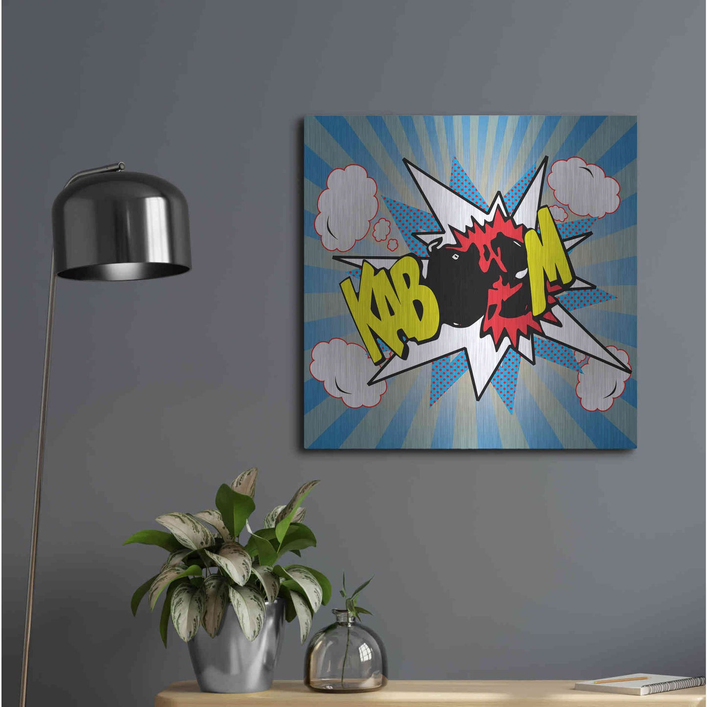 Luxe Metal Art 'Kaboom 2' by Mark Ashkenazi, Metal Wall Art,24x24