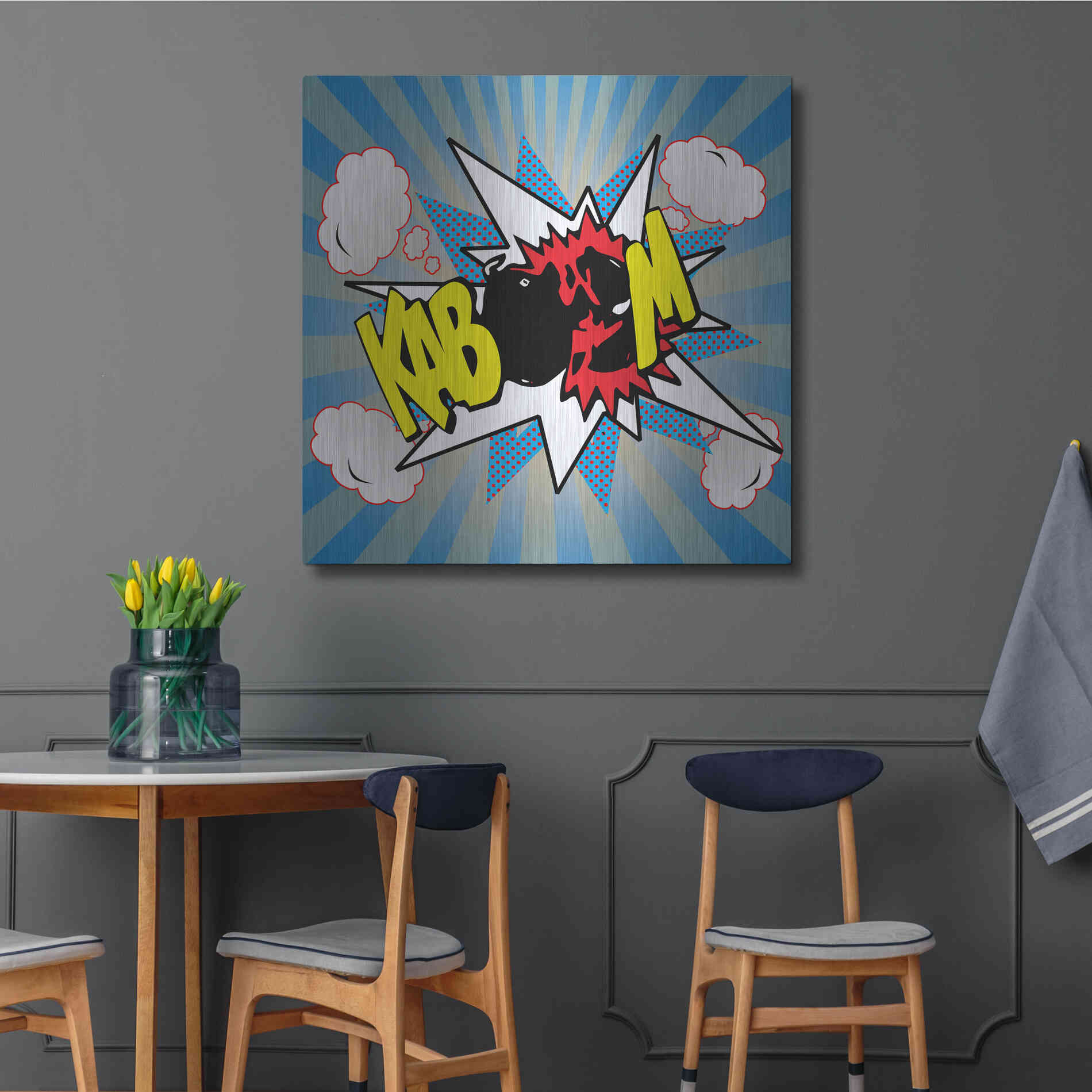 Luxe Metal Art 'Kaboom 2' by Mark Ashkenazi, Metal Wall Art,36x36