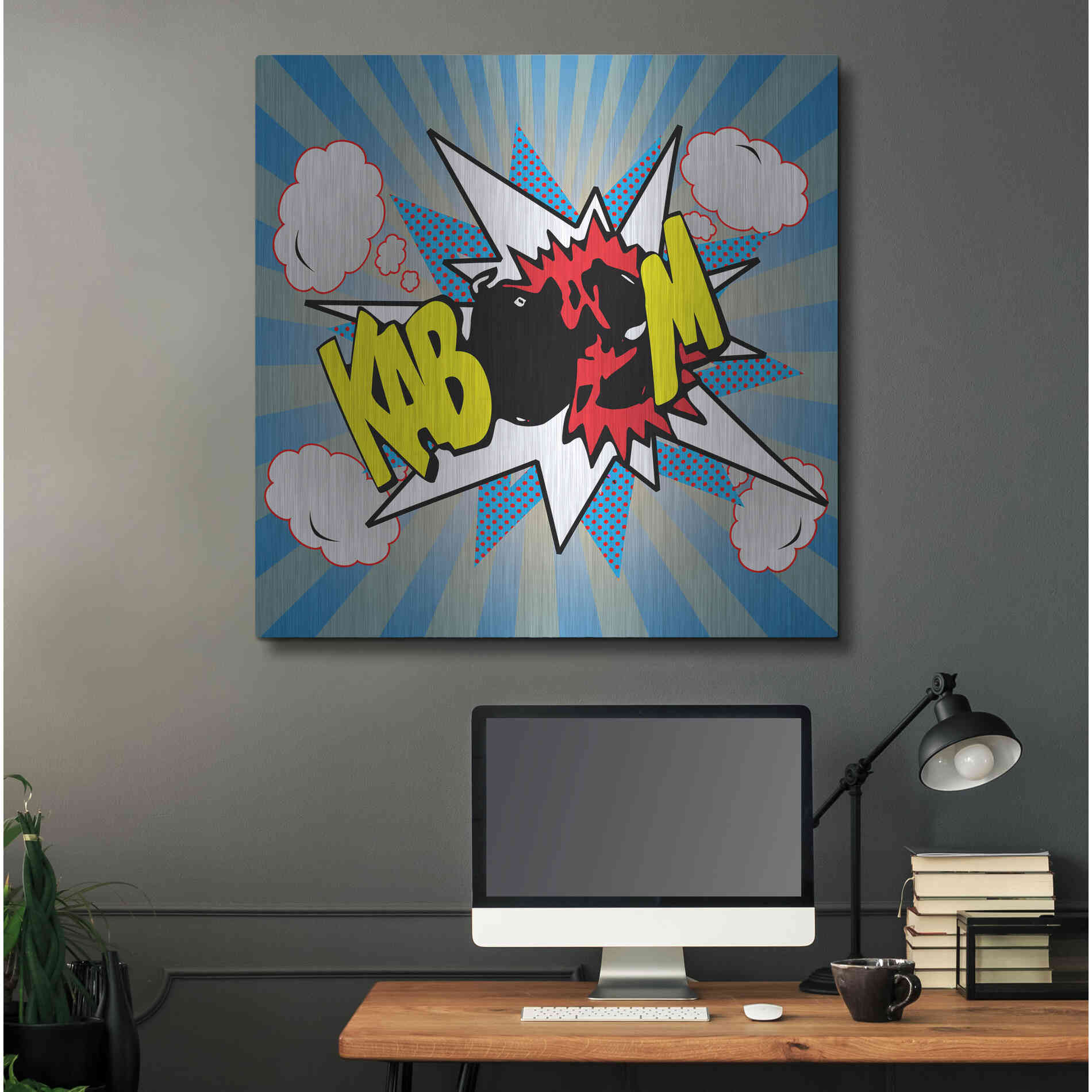 Luxe Metal Art 'Kaboom 2' by Mark Ashkenazi, Metal Wall Art,36x36