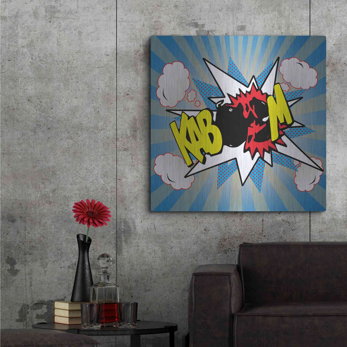 Luxe Metal Art 'Kaboom 2' by Mark Ashkenazi, Metal Wall Art,36x36