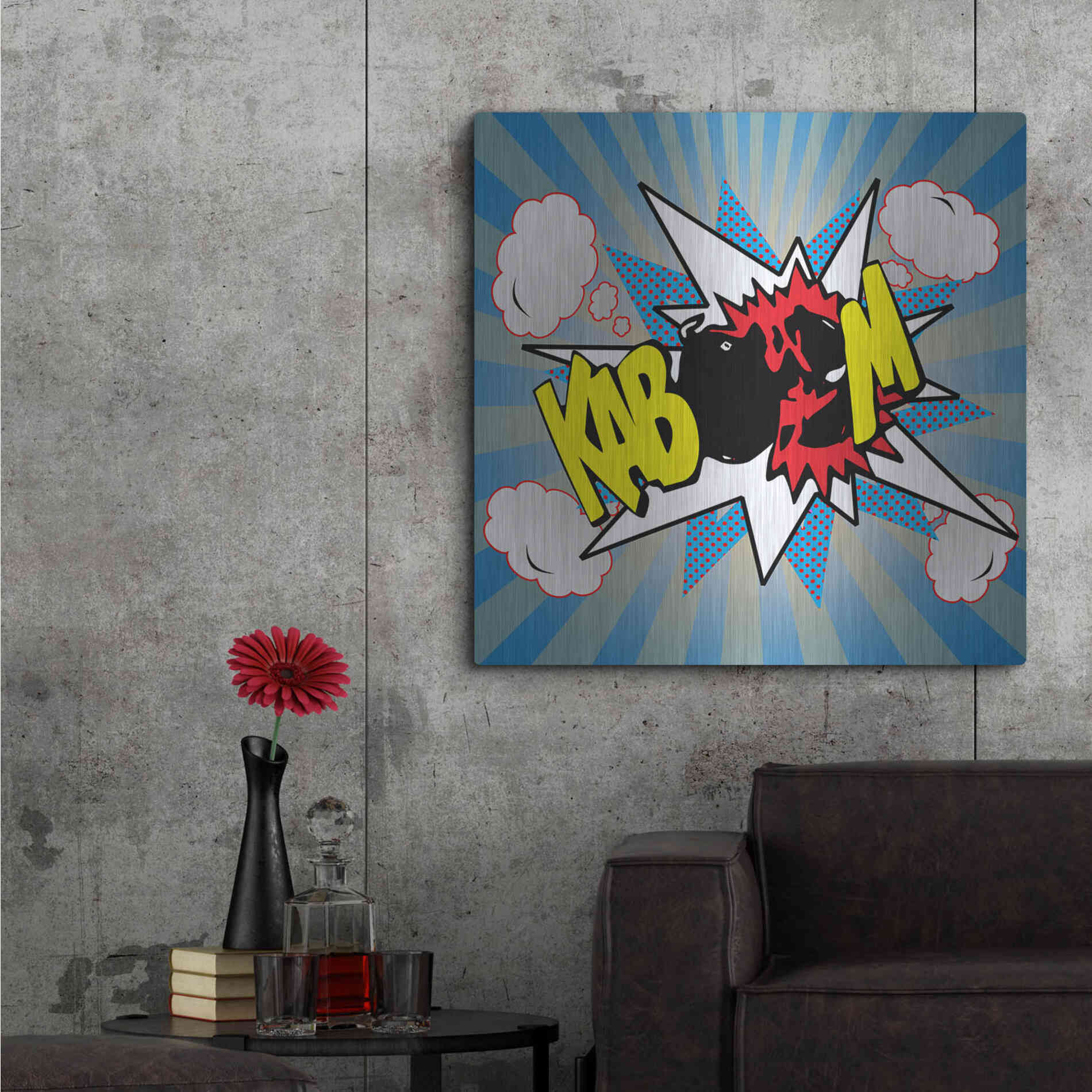 Luxe Metal Art 'Kaboom 2' by Mark Ashkenazi, Metal Wall Art,36x36