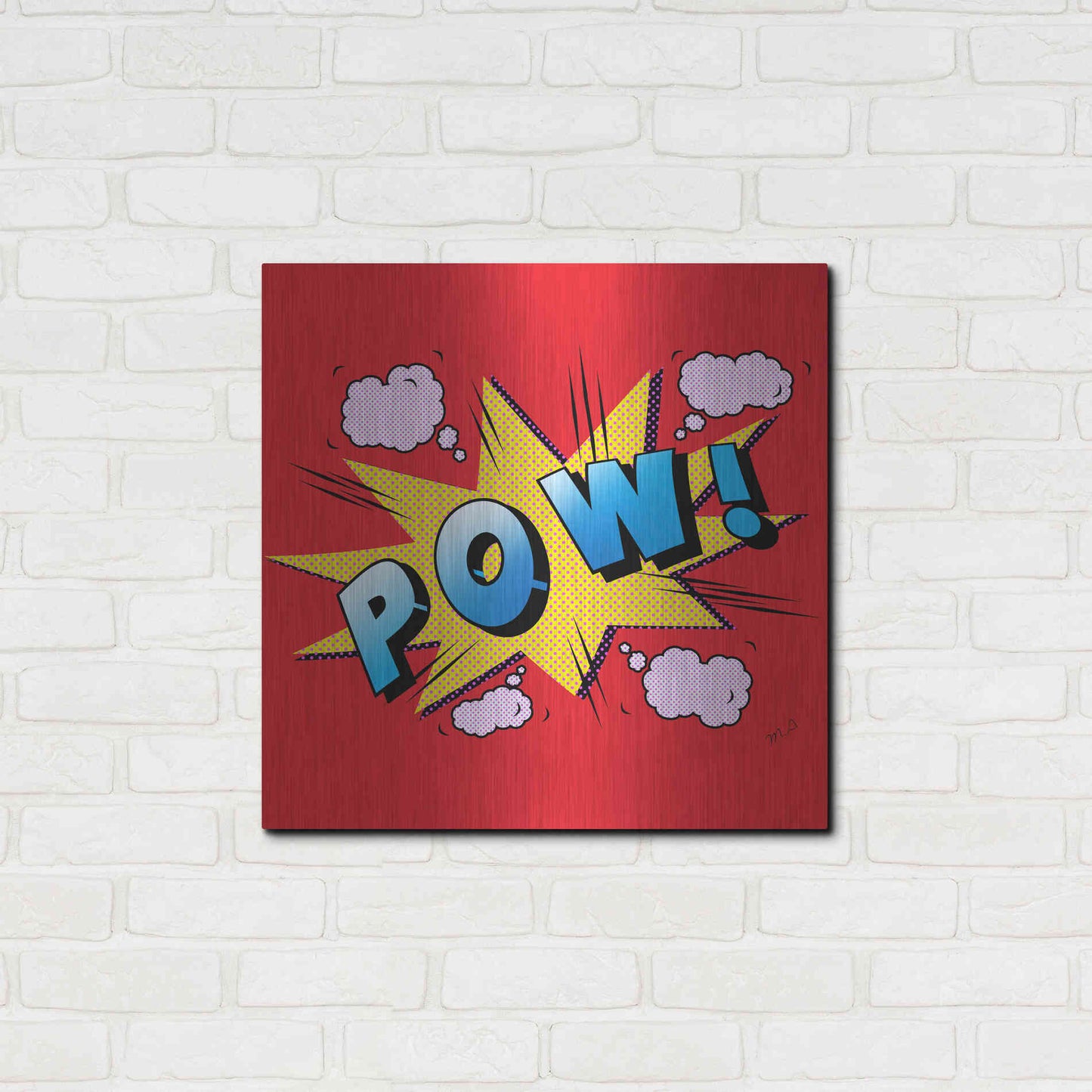 Luxe Metal Art 'Pow' by Mark Ashkenazi, Metal Wall Art,24x24