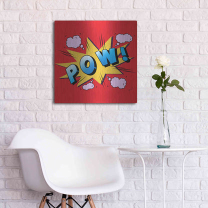 Luxe Metal Art 'Pow' by Mark Ashkenazi, Metal Wall Art,24x24