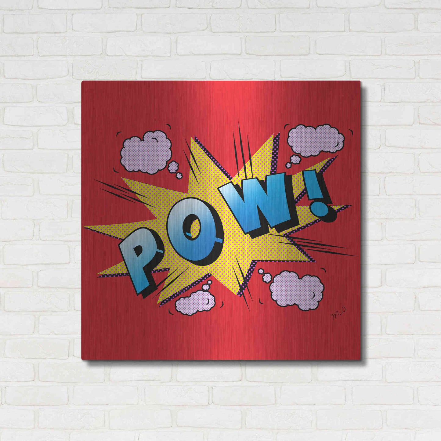 Luxe Metal Art 'Pow' by Mark Ashkenazi, Metal Wall Art,36x36