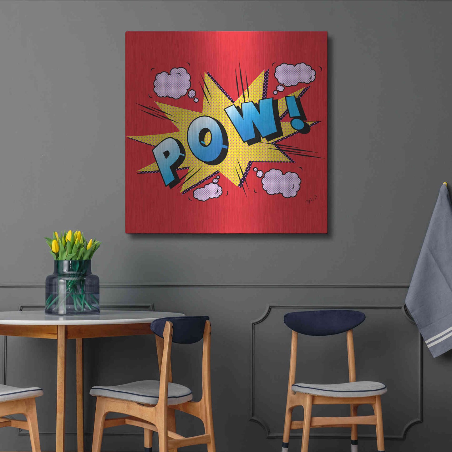 Luxe Metal Art 'Pow' by Mark Ashkenazi, Metal Wall Art,36x36