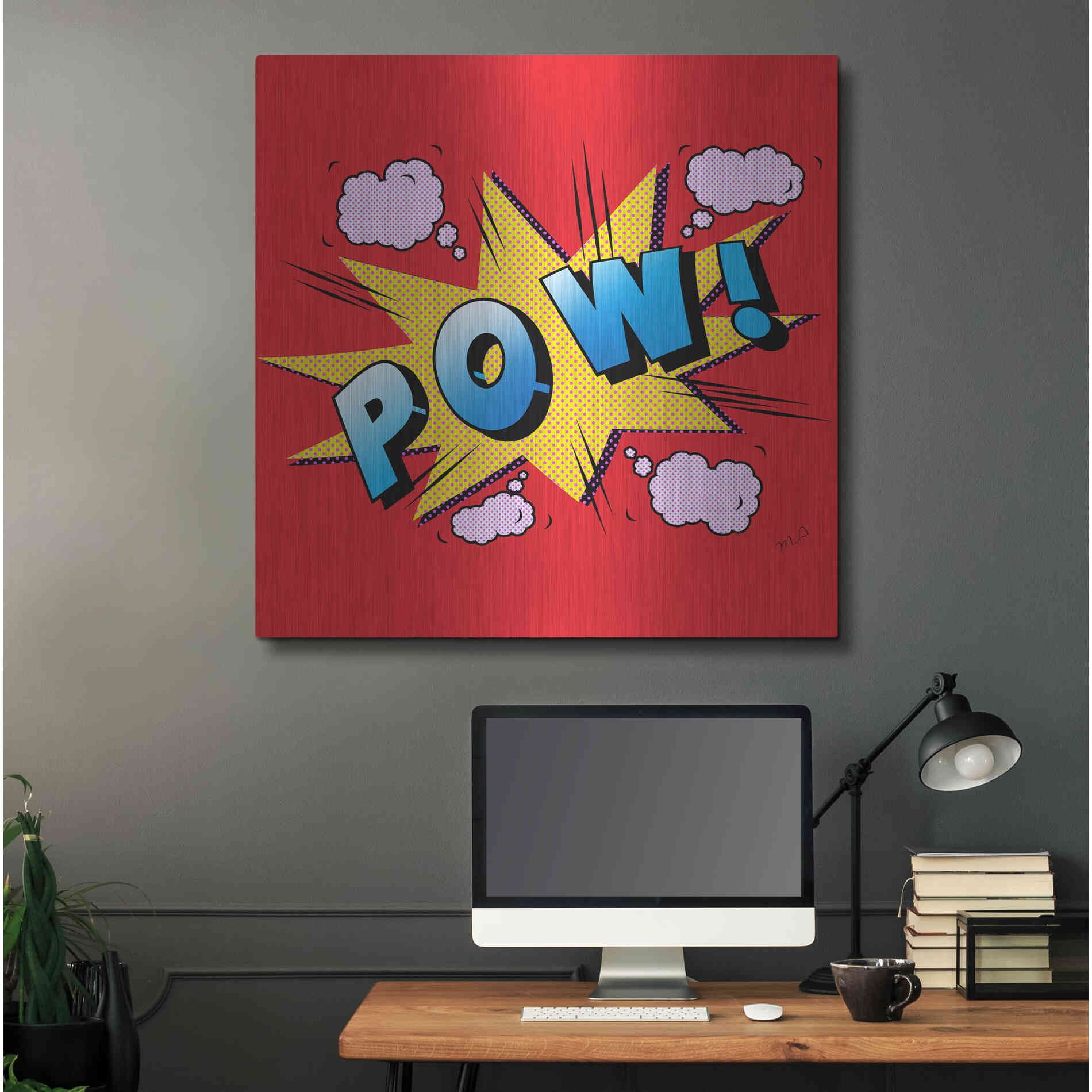 Luxe Metal Art 'Pow' by Mark Ashkenazi, Metal Wall Art,36x36