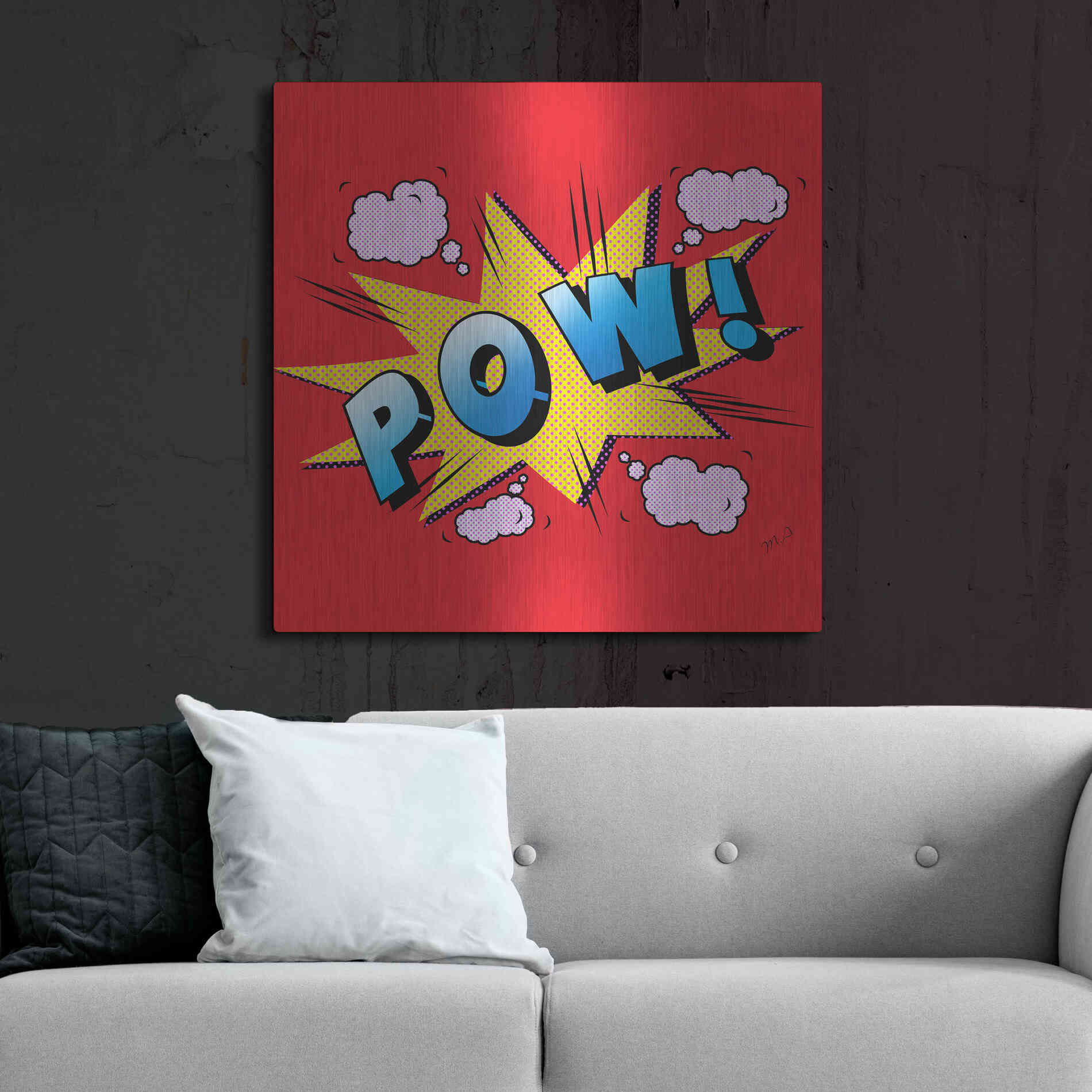 Luxe Metal Art 'Pow' by Mark Ashkenazi, Metal Wall Art,36x36