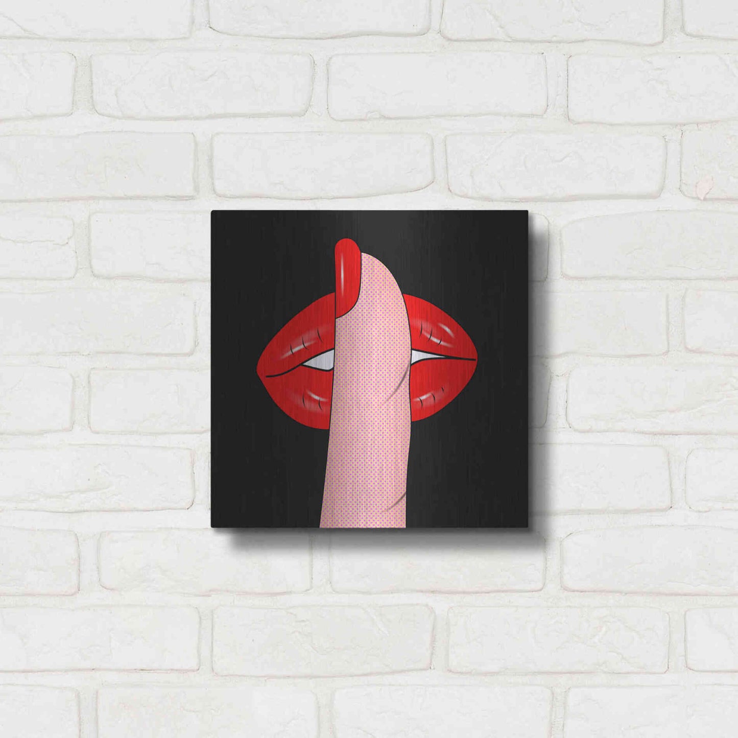 Luxe Metal Art 'Shush' by Mark Ashkenazi, Metal Wall Art,12x12