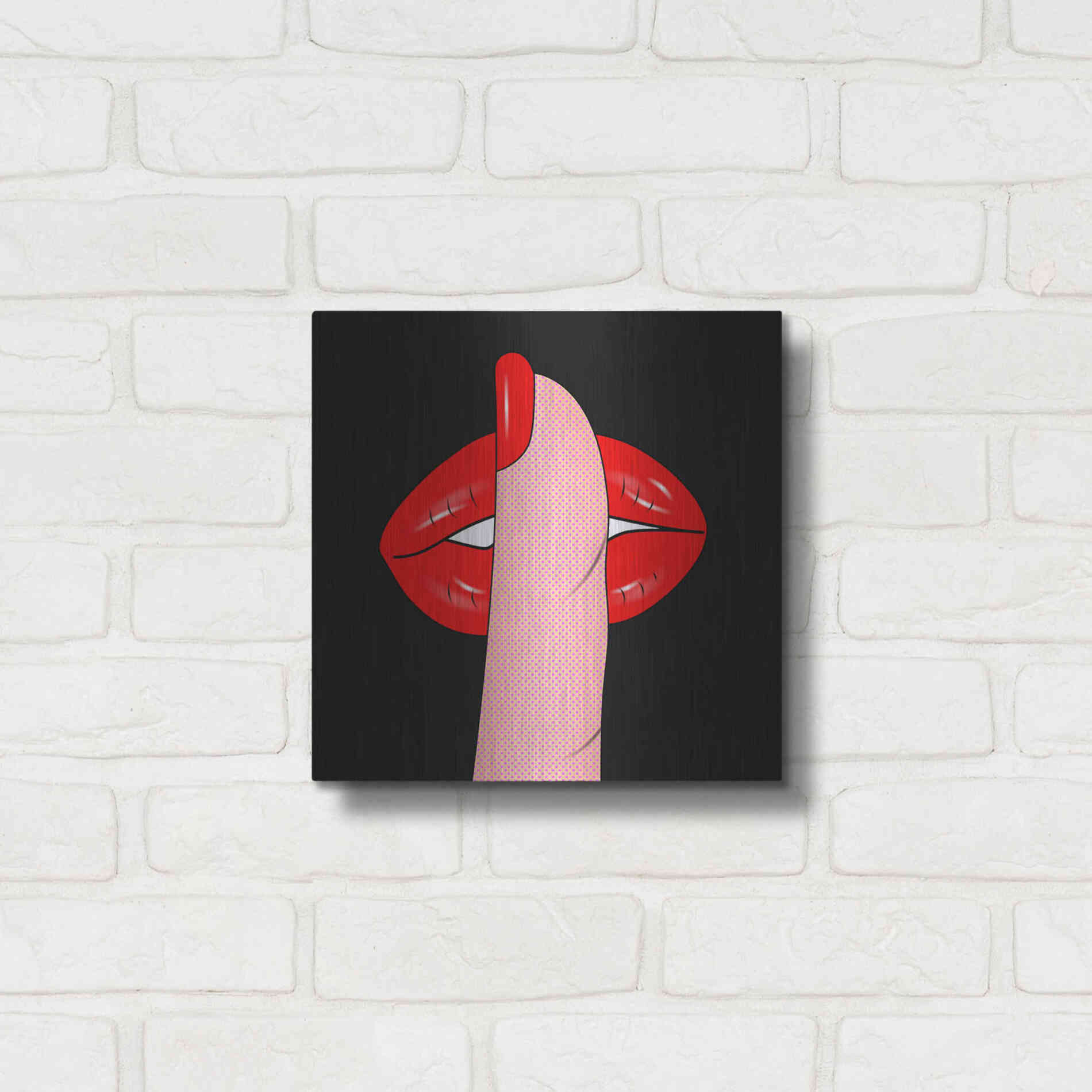 Luxe Metal Art 'Shush' by Mark Ashkenazi, Metal Wall Art,12x12