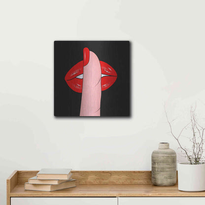 Luxe Metal Art 'Shush' by Mark Ashkenazi, Metal Wall Art,12x12