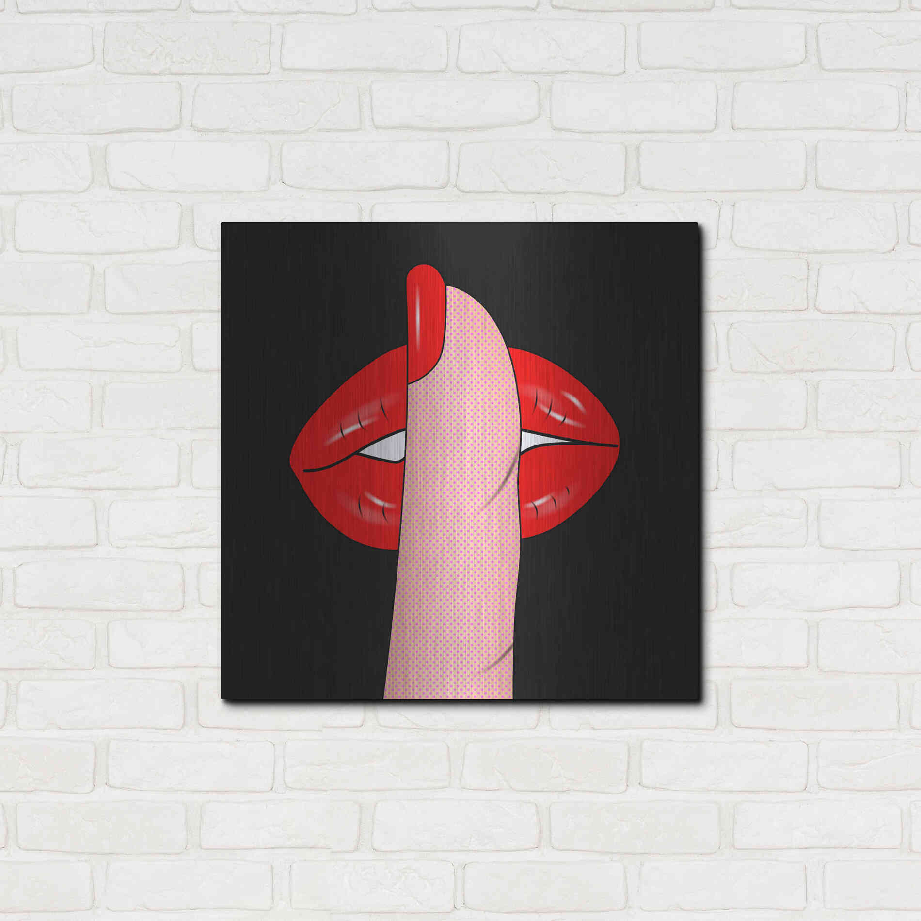 Luxe Metal Art 'Shush' by Mark Ashkenazi, Metal Wall Art,24x24