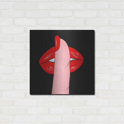 Luxe Metal Art 'Shush' by Mark Ashkenazi, Metal Wall Art,24x24