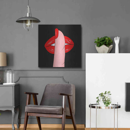 Luxe Metal Art 'Shush' by Mark Ashkenazi, Metal Wall Art,24x24