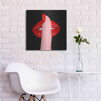 Luxe Metal Art 'Shush' by Mark Ashkenazi, Metal Wall Art,24x24